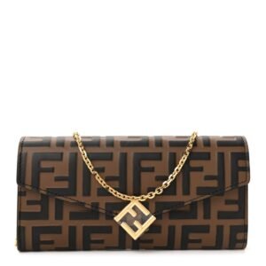 F is Fendi Continental Wallet on Chain (Maya/Black)