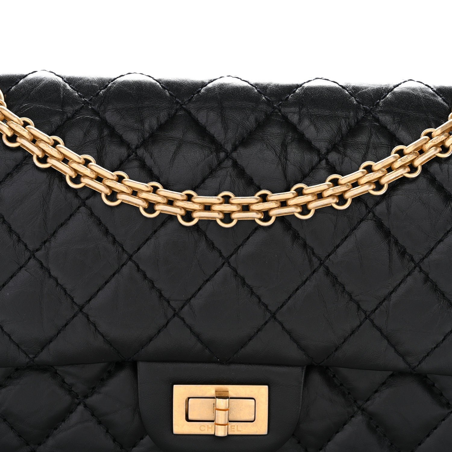 Aged Calfskin Quilted 2.55 Reissue 225 Flap Black - Image 8