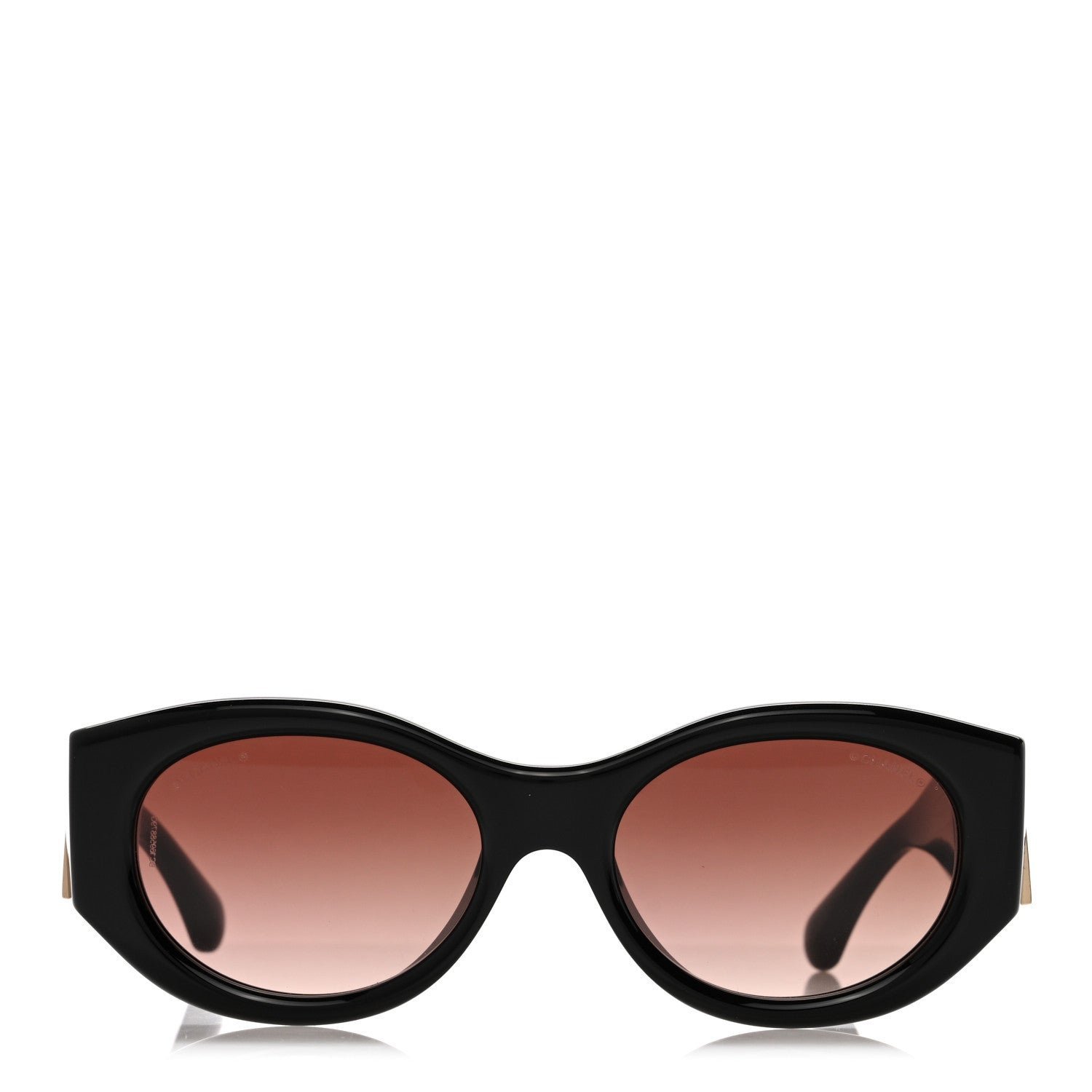Acetate Calfskin Chain CC Sunglasses 5536-Q-A Black - Image 2