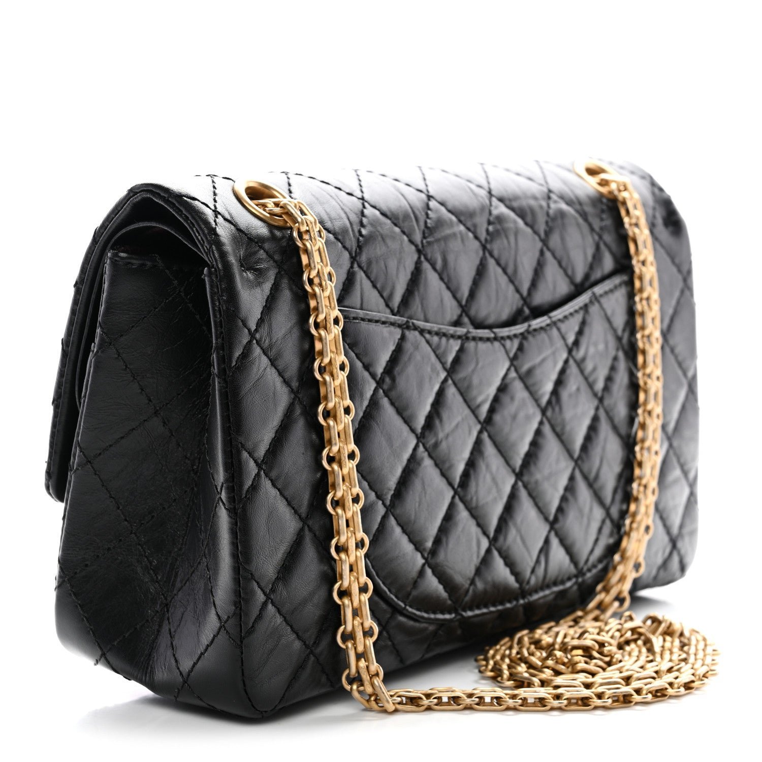 Aged Calfskin Quilted 2.55 Reissue 225 Flap Black - Image 3