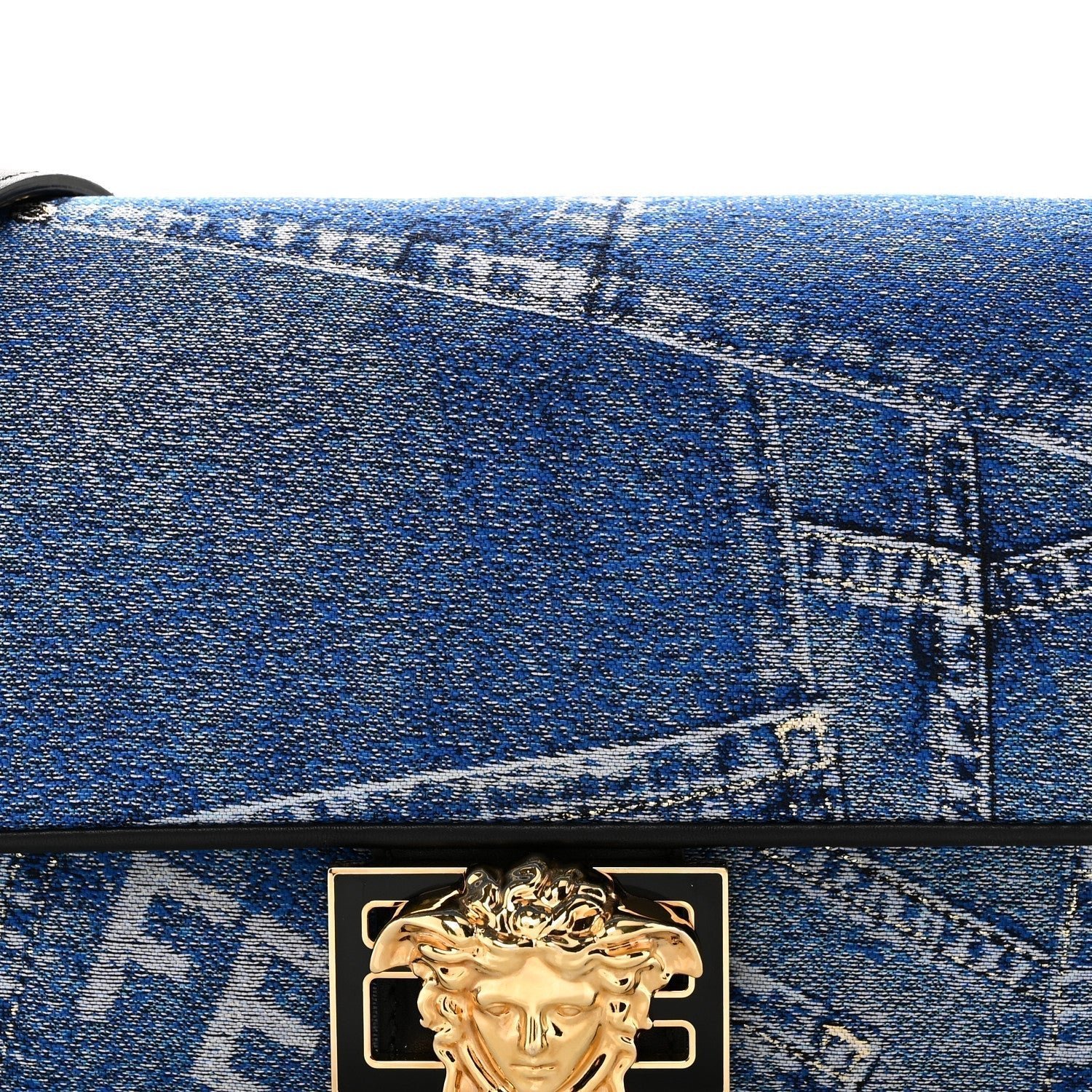 Fendi x Versace Denim Fendace Patchwork Baguette - Image 7