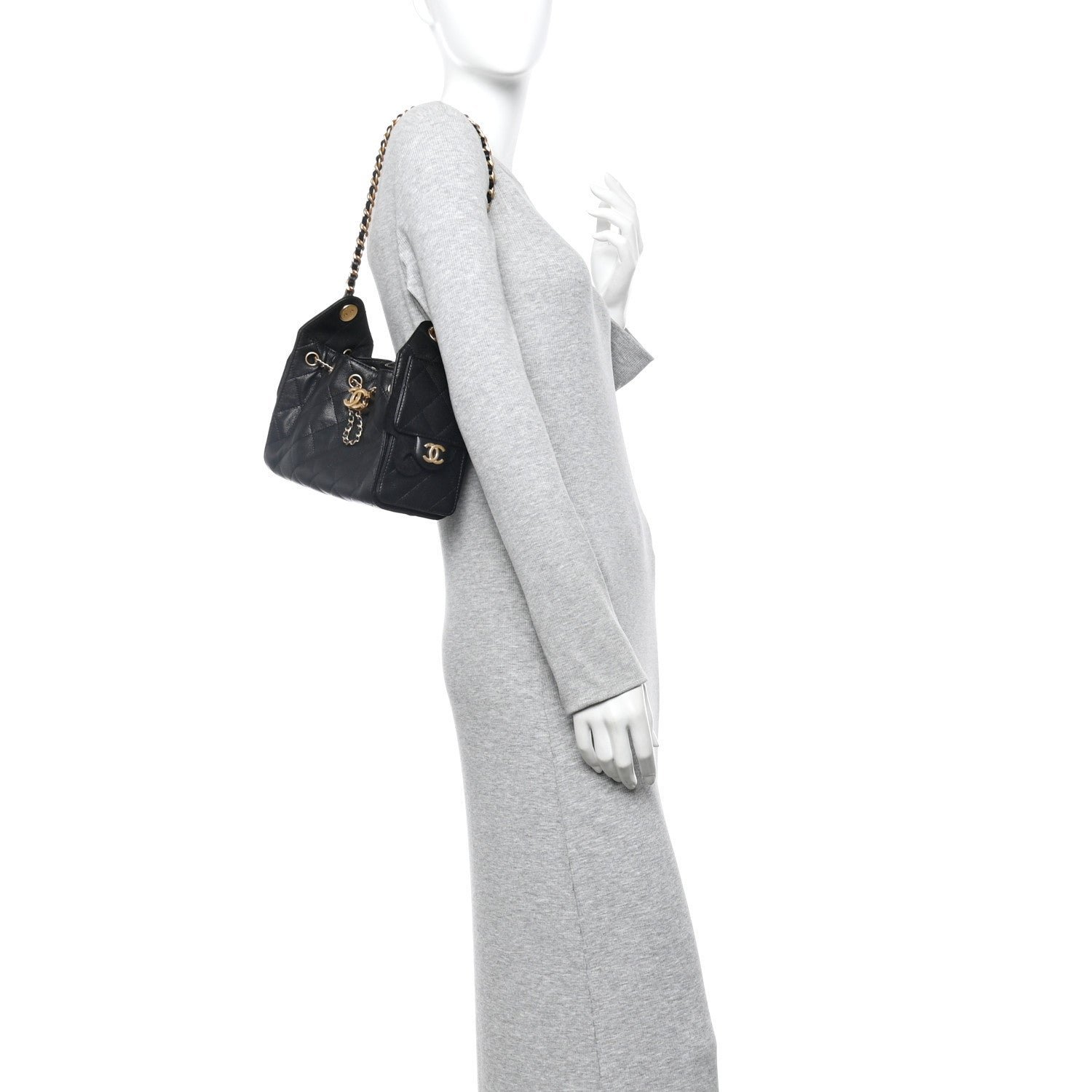 Caviar Quilted Mini Chanel 25 Handbag Black - Image 2