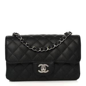 Caviar Quilted Mini Rectangular Flap Black
