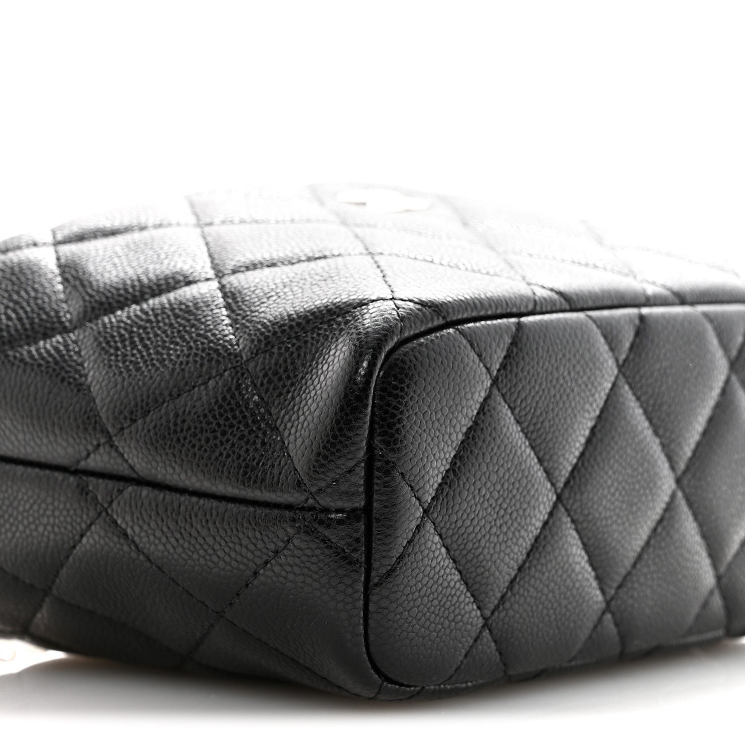 Caviar Quilted Hobo Clutch With Chain Black - Image 9