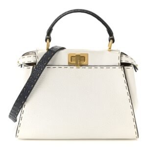 Fendi Cuoio Romano Selleria Tri-color Mini Peekaboo Iconic Satchel