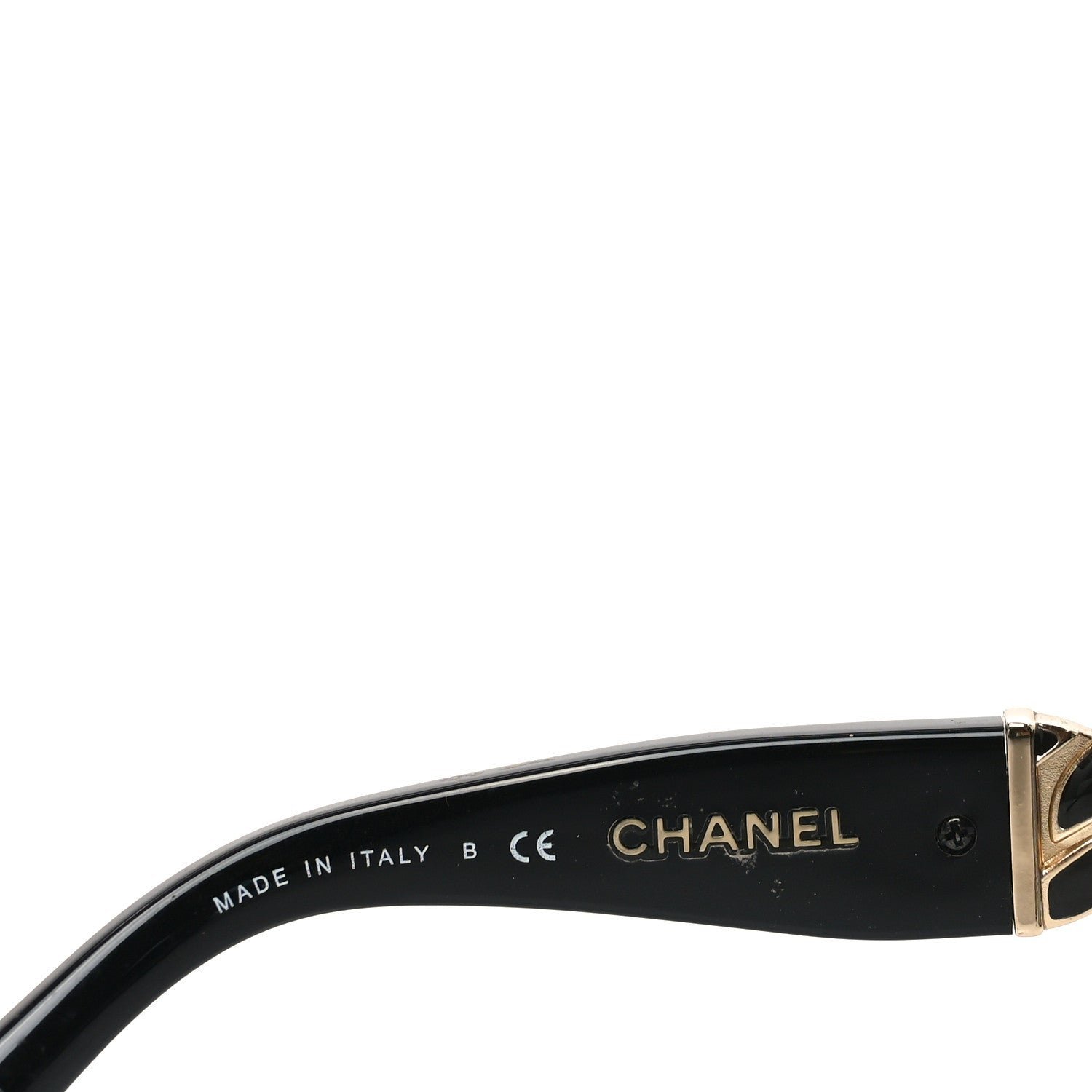 Acetate Metal Chain Square Sunglasses 5305 Black - Image 6