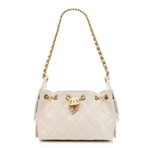 Caviar Quilted Mini Chanel 25 Handbag White