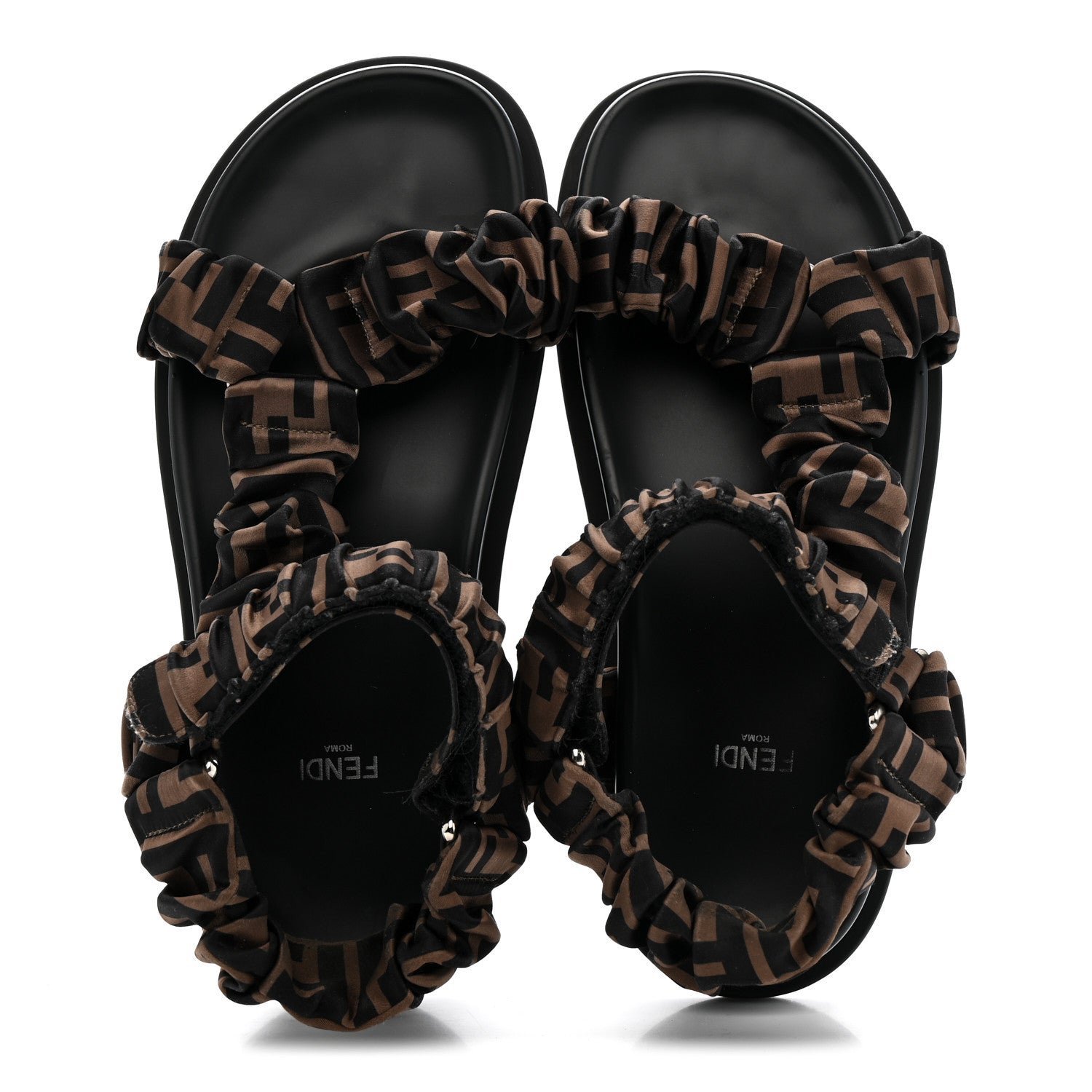 Fendi Feel Brown satin sandals 38 - Image 2