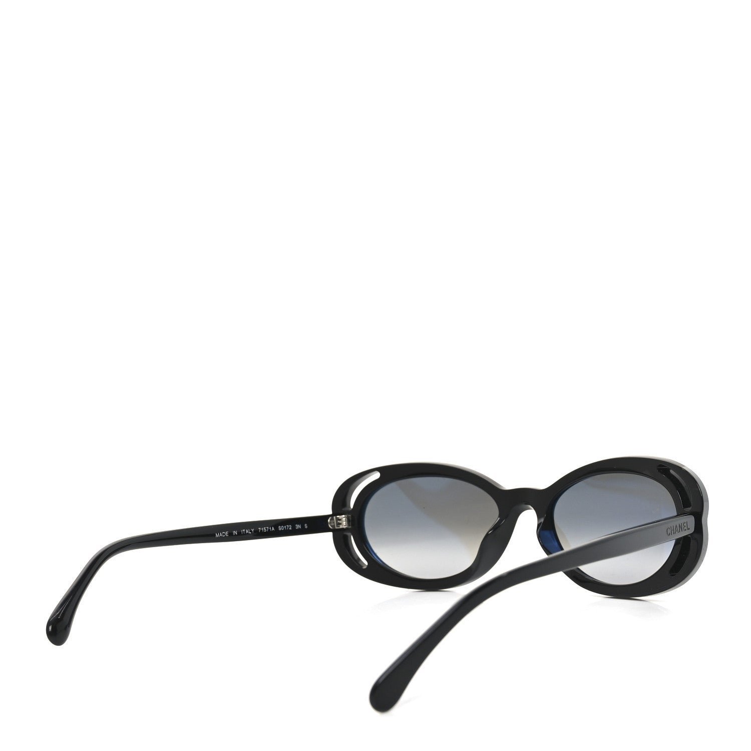 Acetate Oval Sunglasses 71571A Black - Image 4