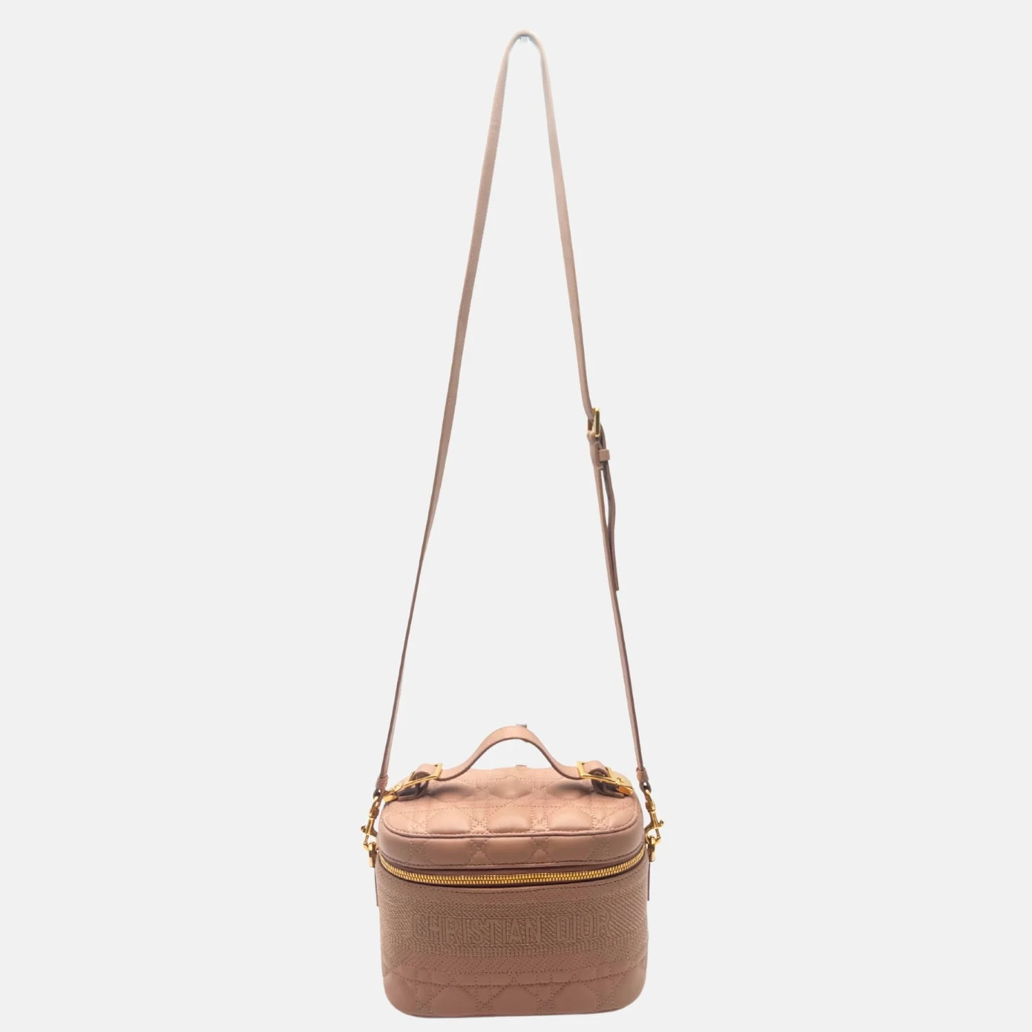 Vanity Case Dusty Pink Cannage Leather - Image 4