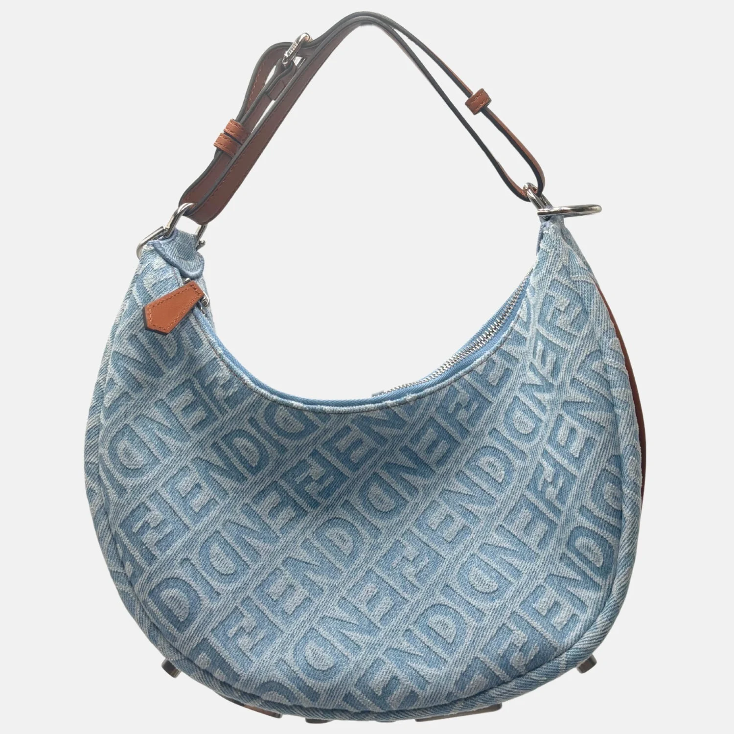 Fendigraphy Hobo Bag Blue Denim - Image 6