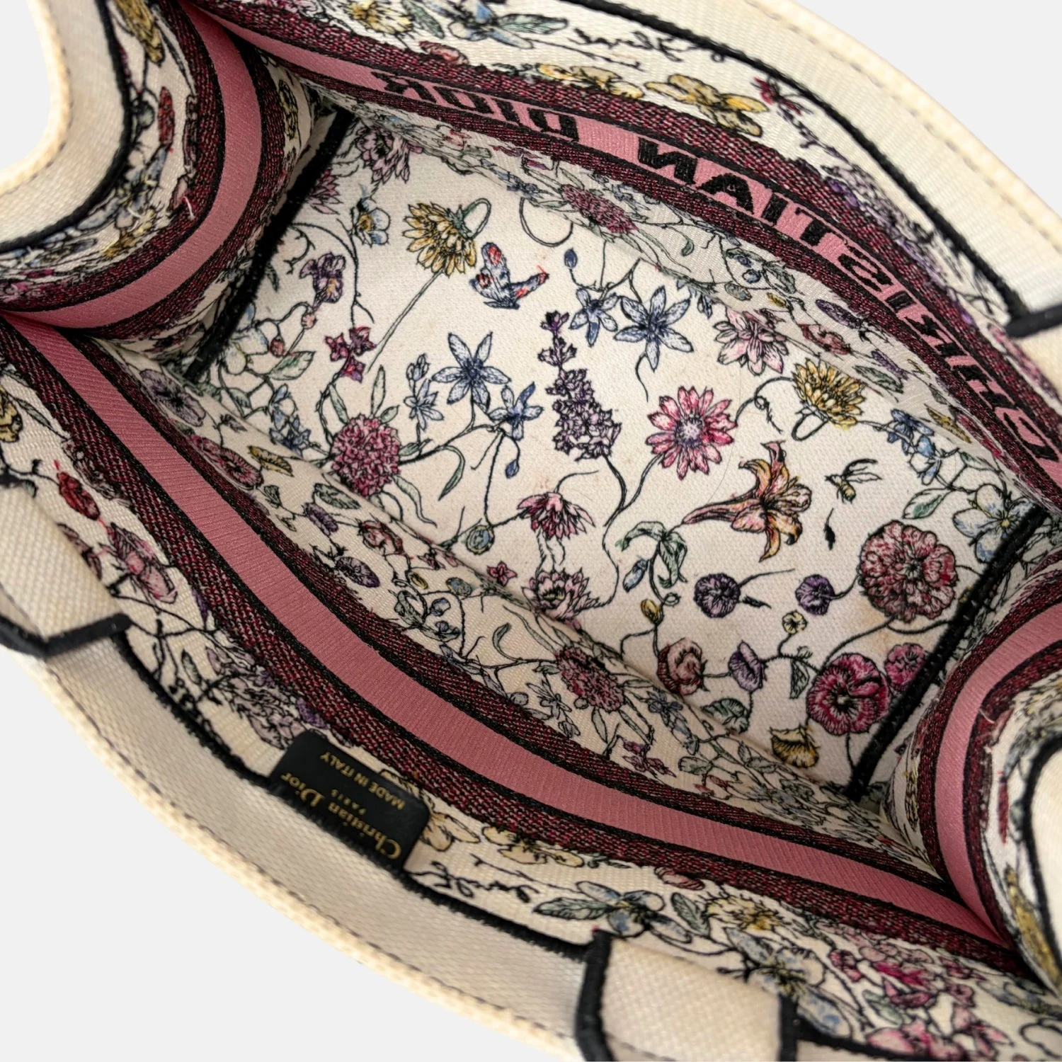 Book Tote Medium Jardin d’Hiver Embroidered Canvas - Image 6