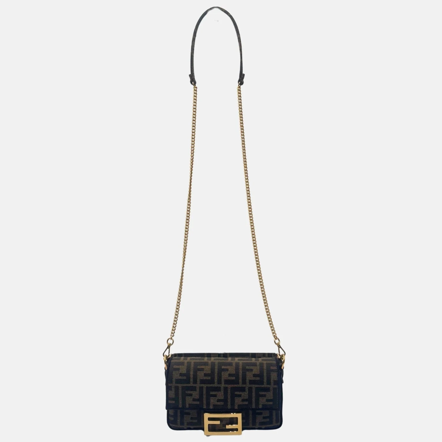 Zucca Baguette Bag Brown Canvas - Image 4