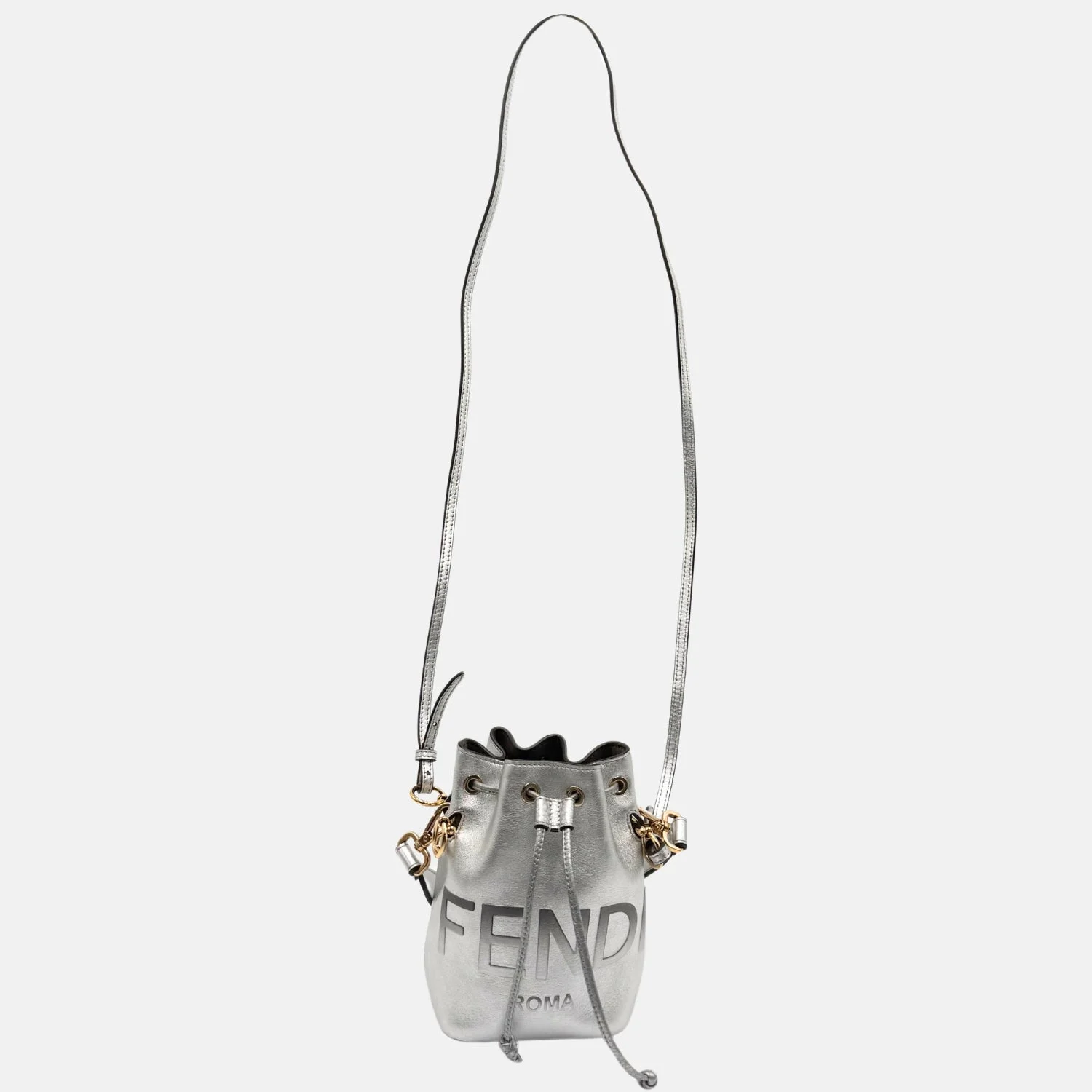 Mon Tresor Bucket Bag Silver Leather Mini - Image 6