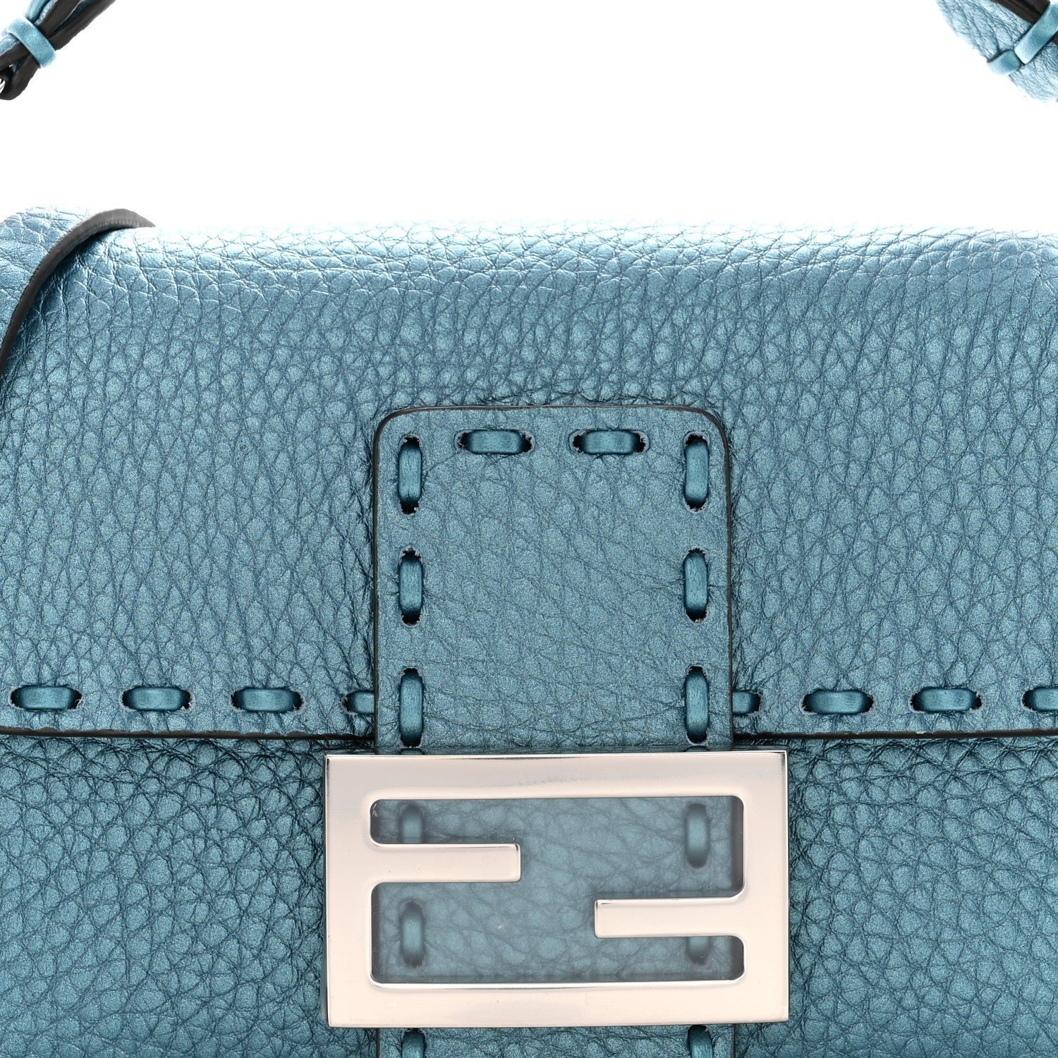 Mini Baguette Sellerissima Metallic Cuoio Roma & Tape Stitch - Image 7