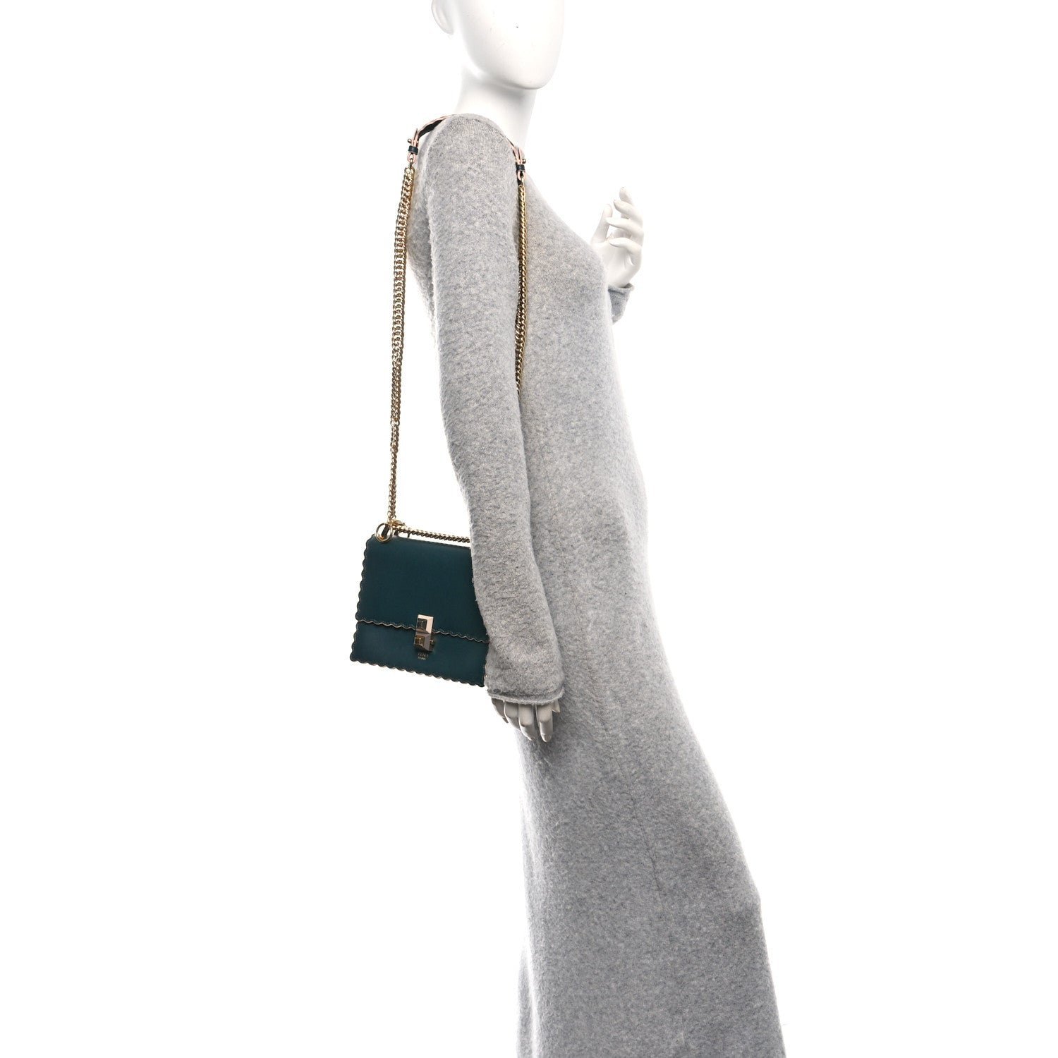 Fendi Vitello Liberty Scalloped Studded Small Kan I Shoulder Bag - Image 2