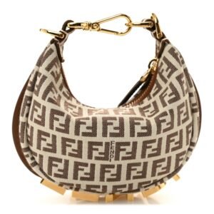 Fendi Fabric Jacquard FF 1974 Nano Fendigraphy Hobo Charm