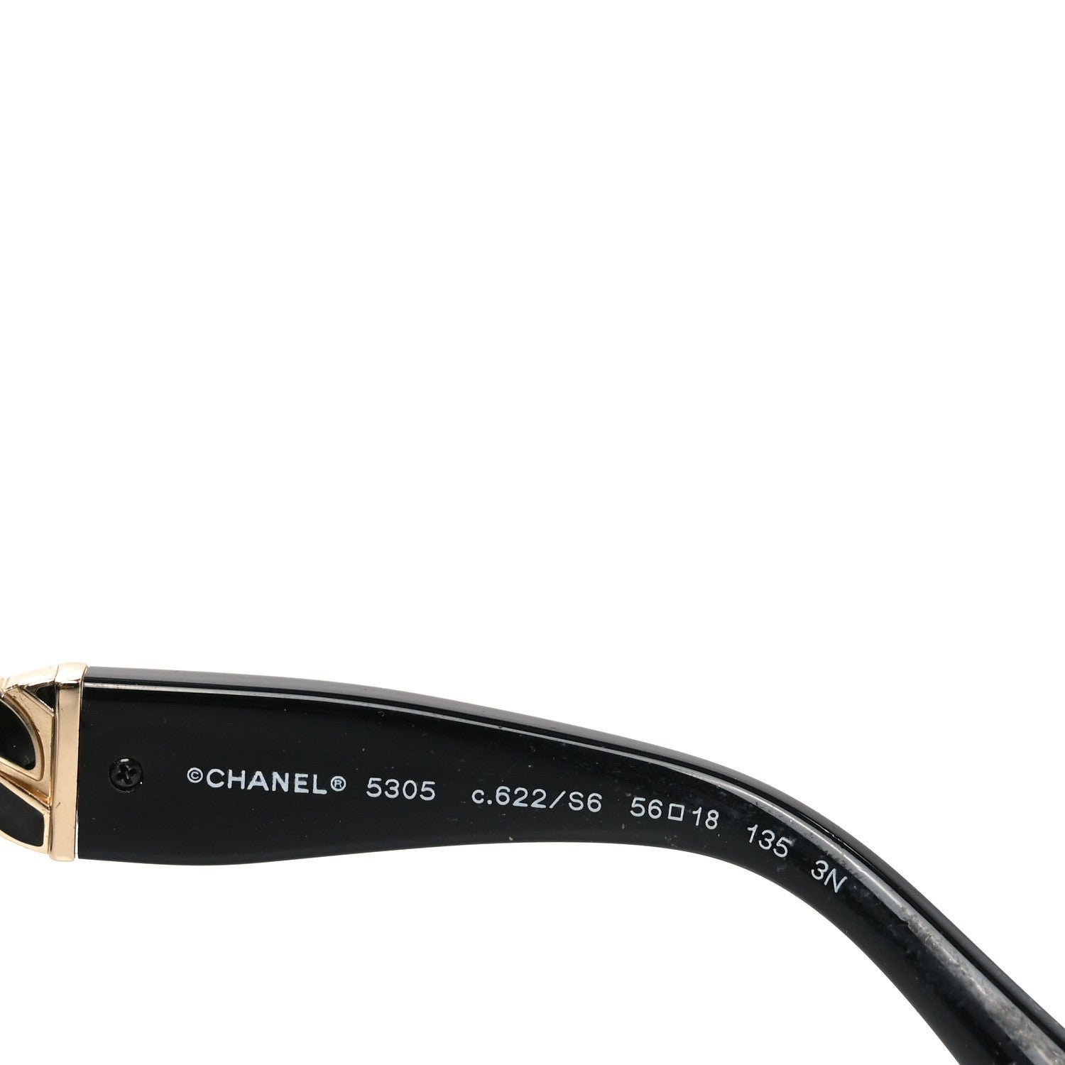 Acetate Metal Chain Square Sunglasses 5305 Black - Image 5