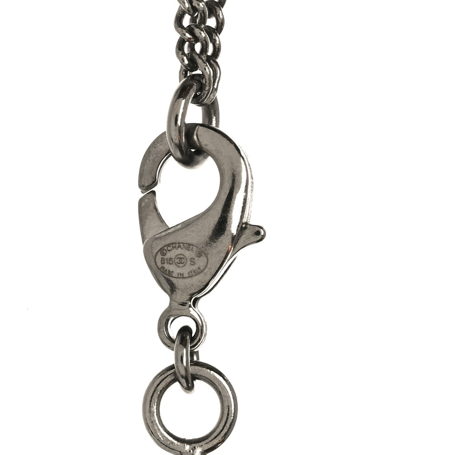 Baguette Crystal CC Necklace Silver - Image 4