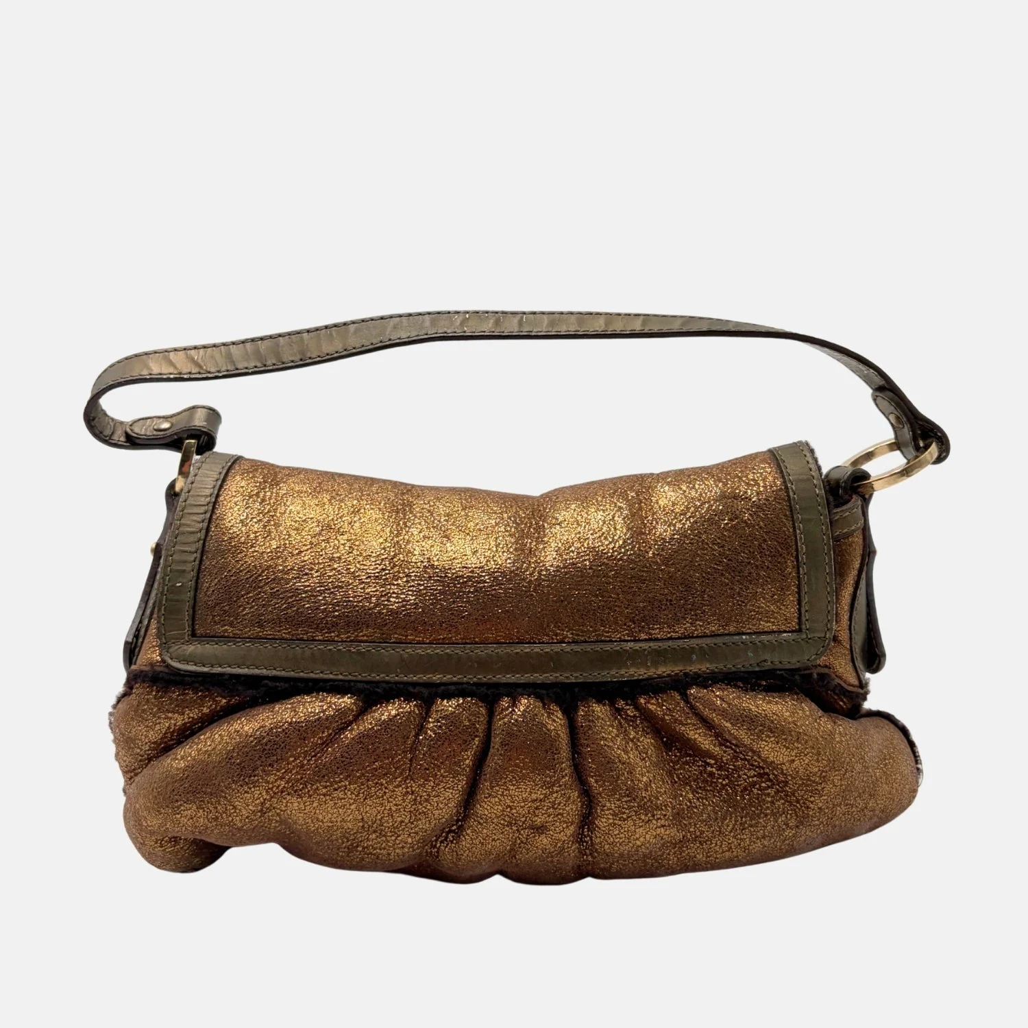 Chef Shoulder Bag Bronze Shearling - Image 2