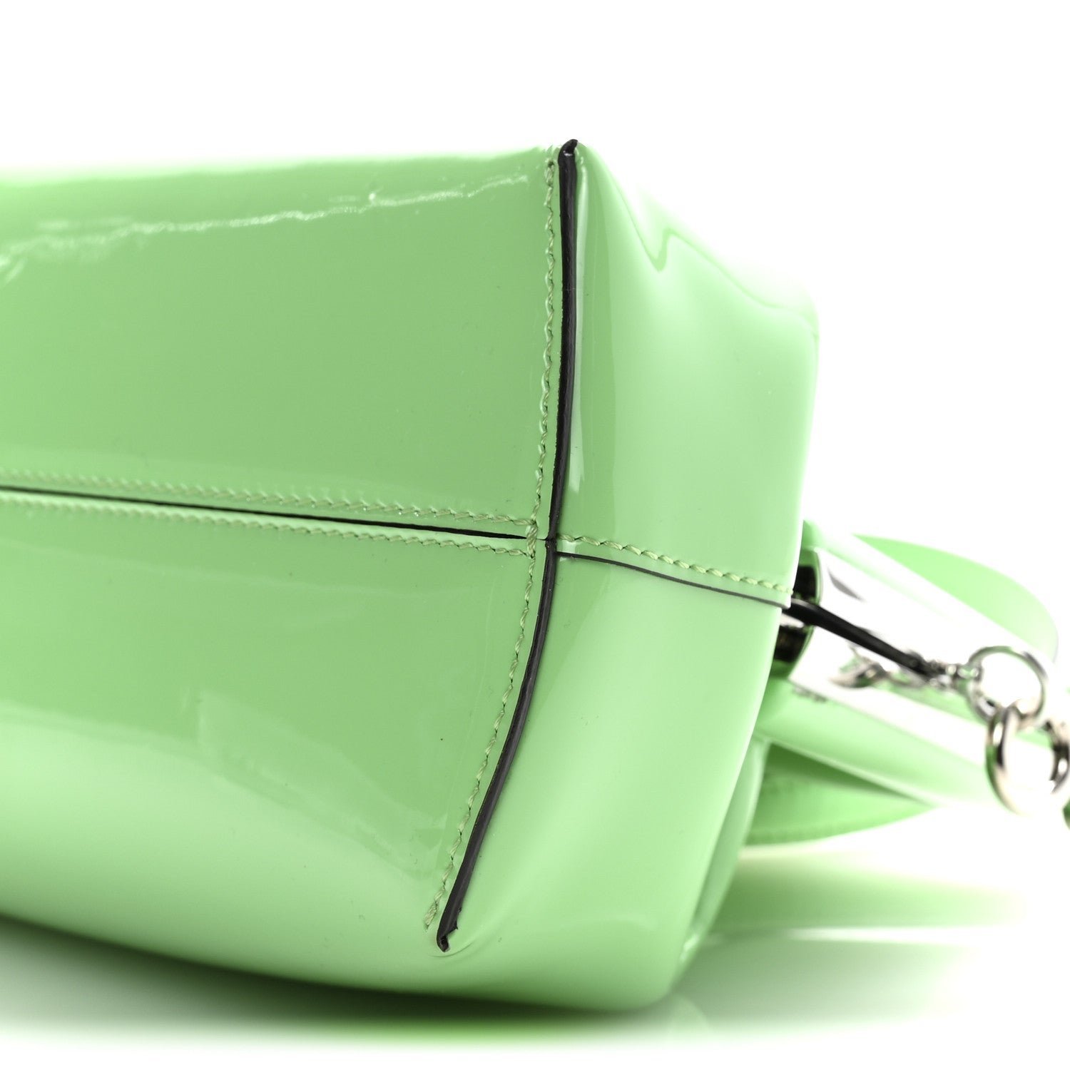 Fendi First Midi Edamame Green Patent Leather Bag - Image 10