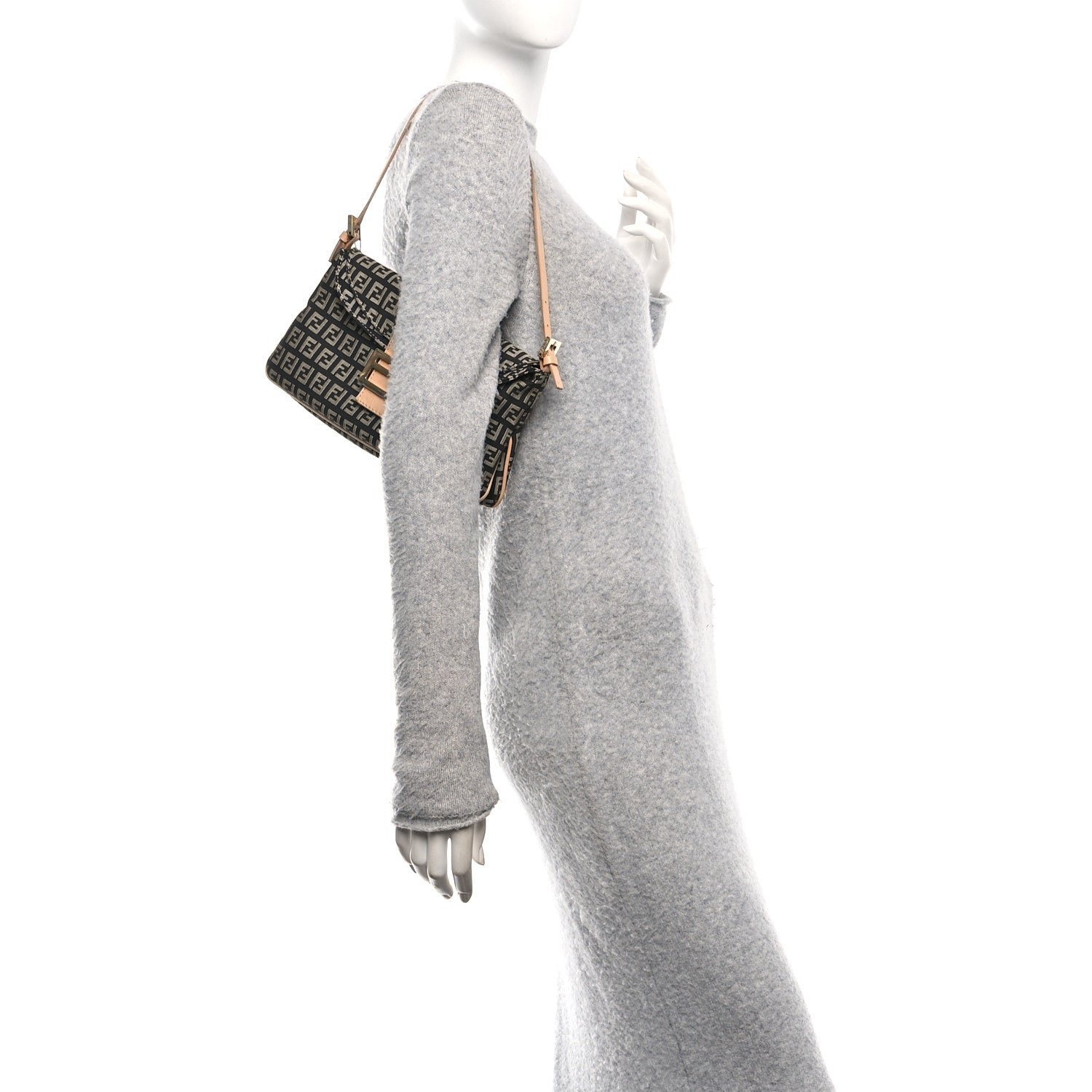 Fendi Zucchino Baguette (Beige/Black Canvas) - Image 2