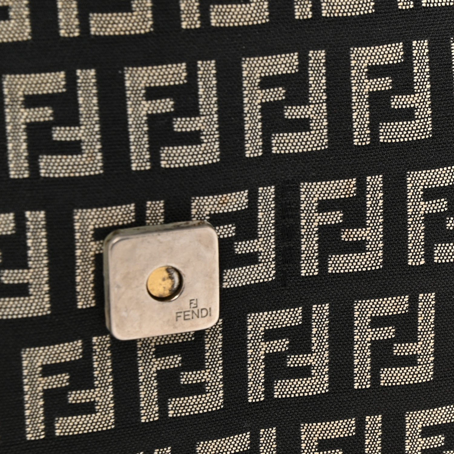 Fendi Zucchino Baguette (Beige/Black Canvas) - Image 14