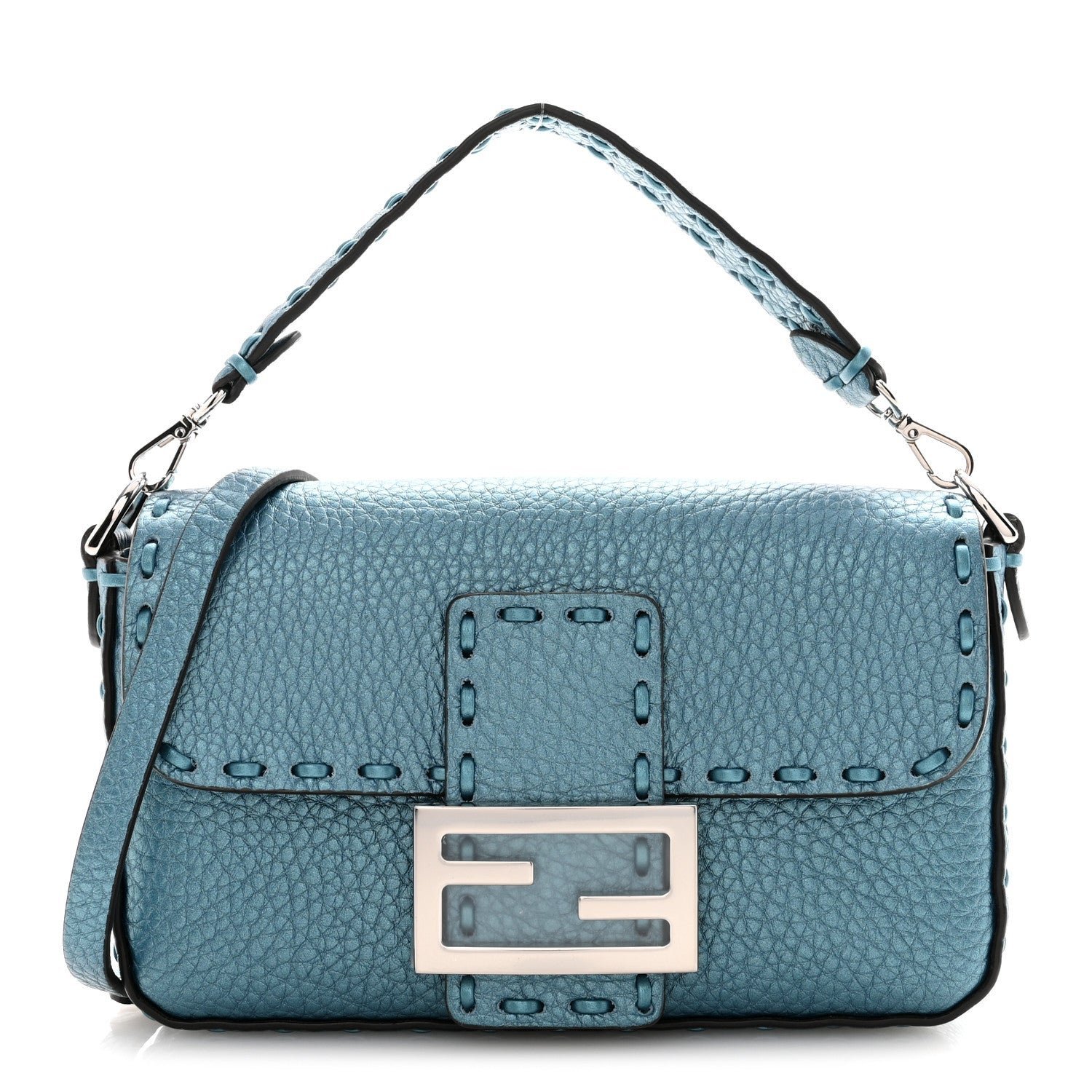 Mini Baguette Sellerissima Metallic Cuoio Roma & Tape Stitch