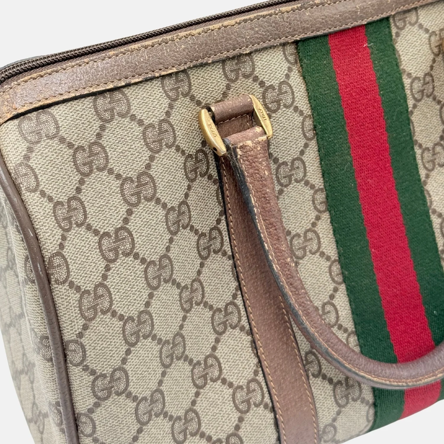 Boston Bag Beige and Brown GG Supreme Canvas Medium - Image 7