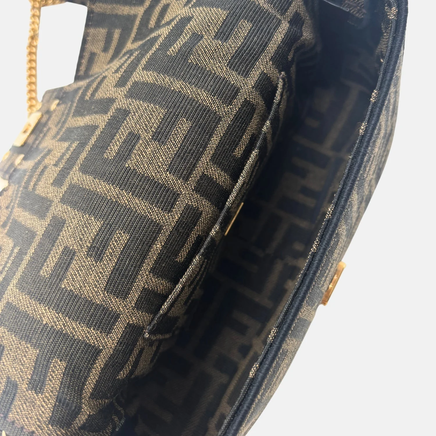 Zucca Baguette Bag Brown Canvas - Image 2