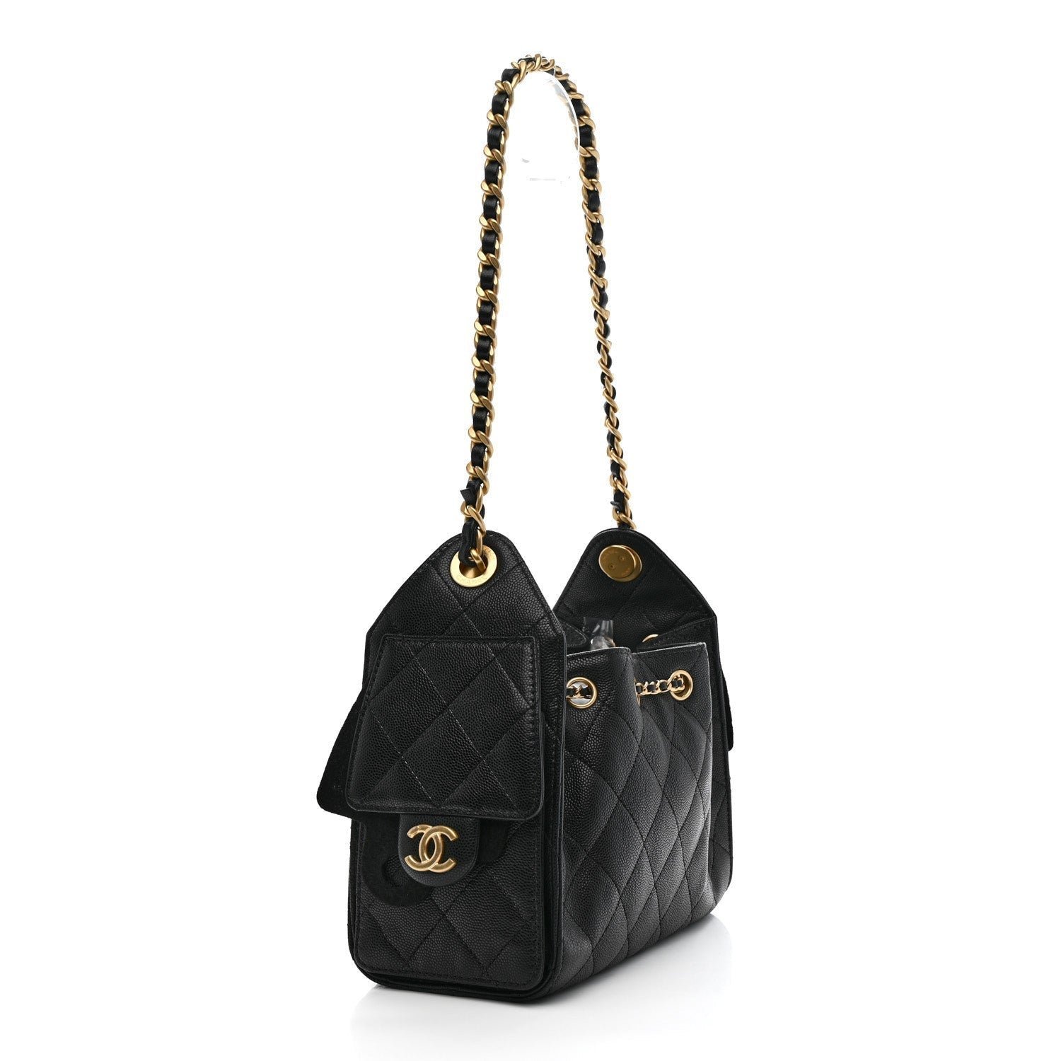 Caviar Quilted Mini Chanel 25 Handbag Black - Image 3
