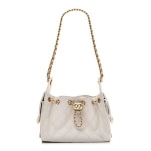 Caviar Quilted Mini Chanel 25 Handbag White