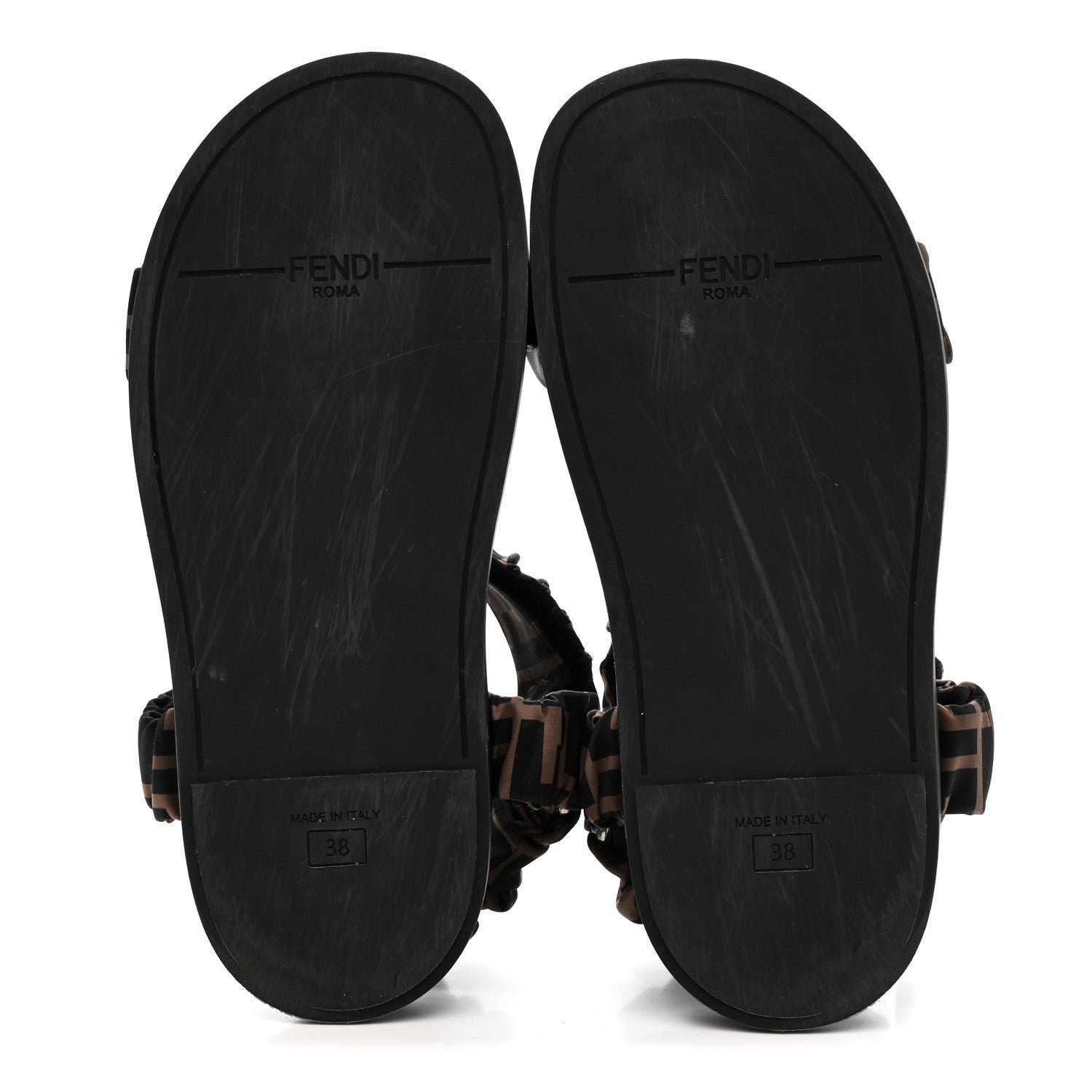 Fendi Feel Brown satin sandals 38 - Image 6