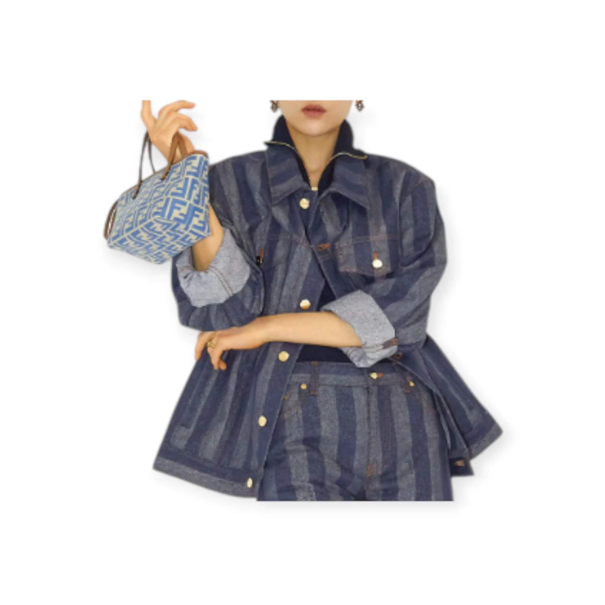 Light Blue Ff Jacquard Mini Bag - Image 5