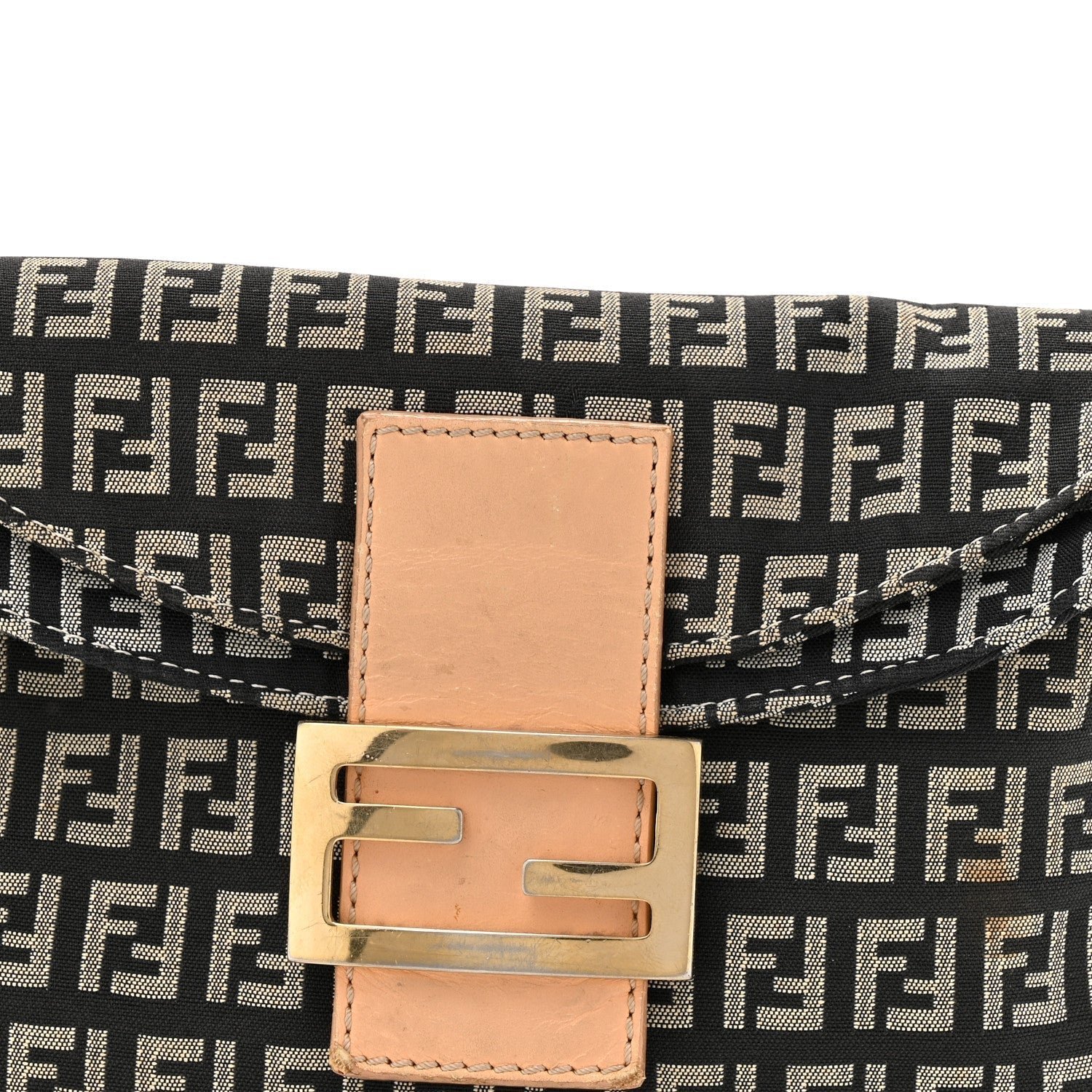 Fendi Zucchino Baguette (Beige/Black Canvas) - Image 8