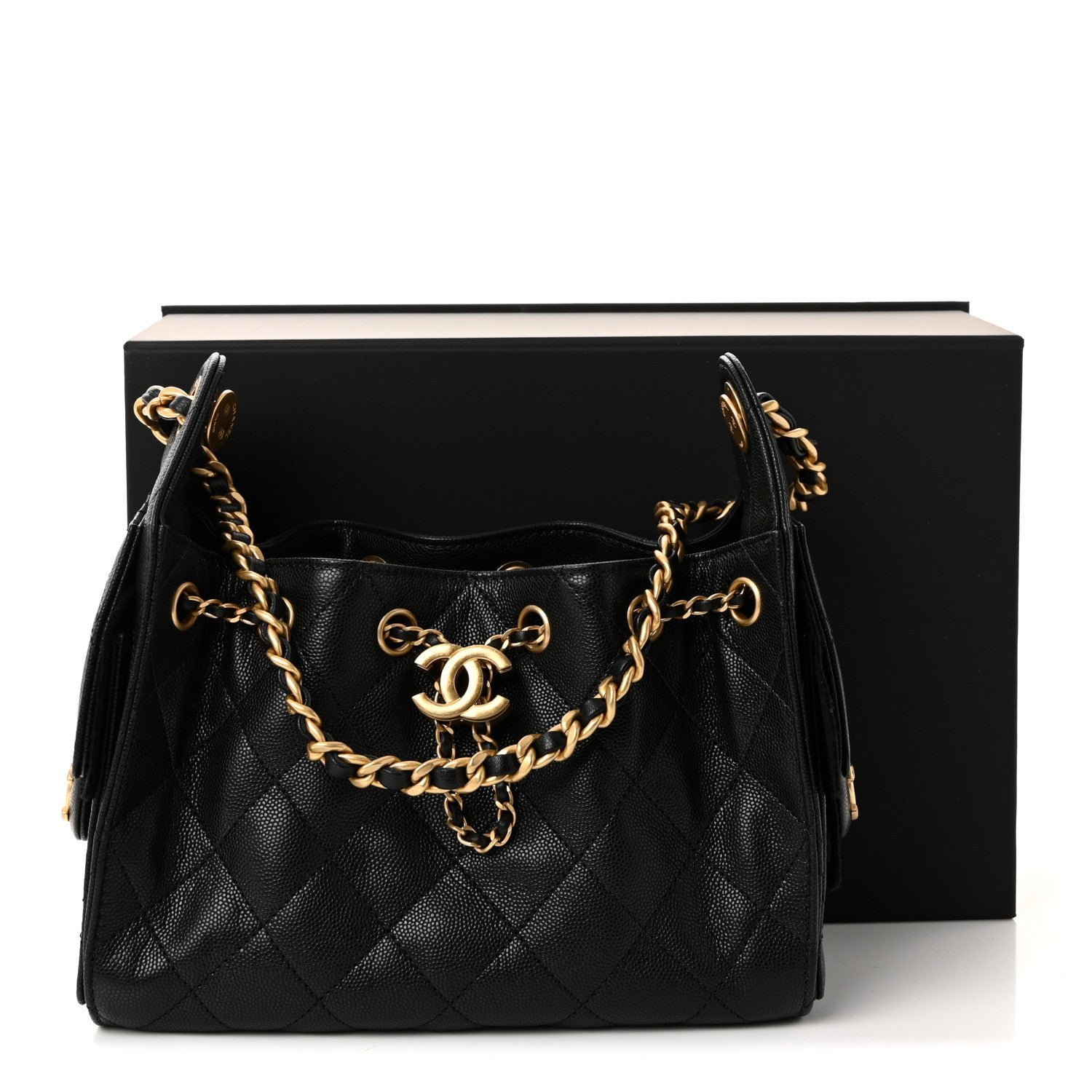 Caviar Quilted Mini Chanel 25 Handbag Black - Image 11