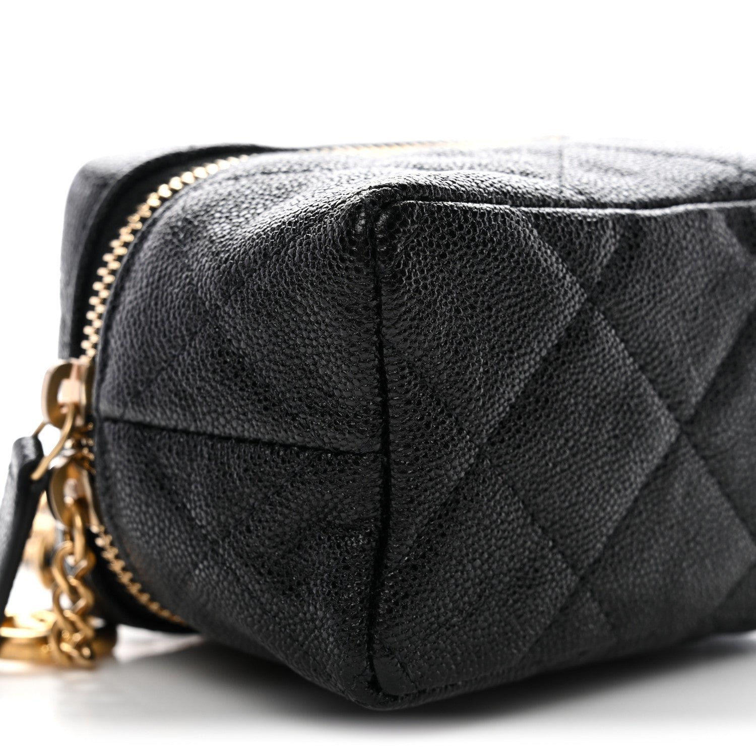 Caviar Quilted Mini Top Handle Vanity With Chain Black - Image 8