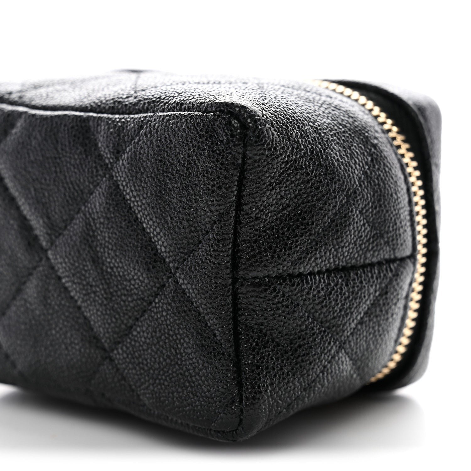 Caviar Quilted Mini Top Handle Vanity With Chain Black - Image 9