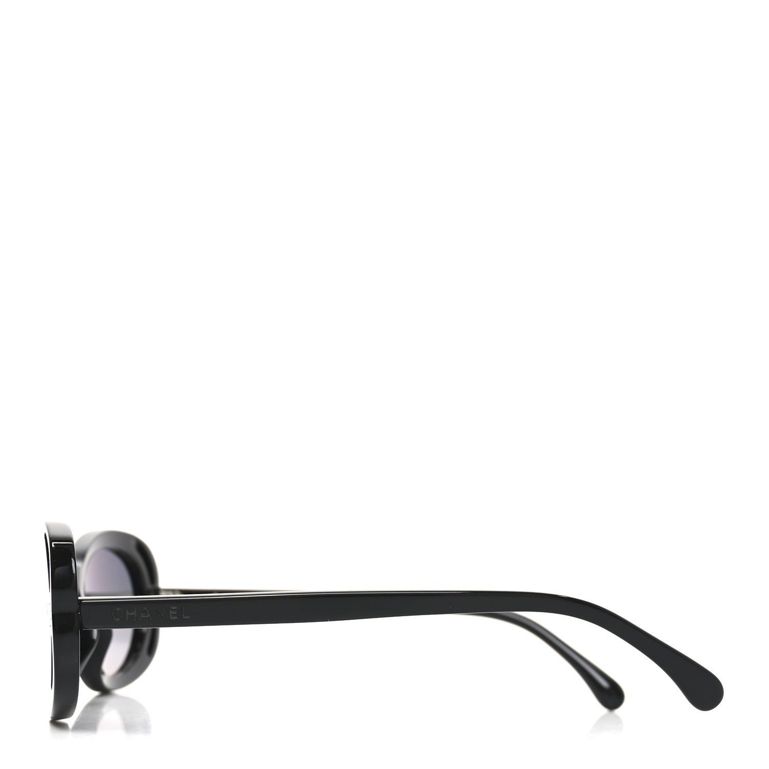 Acetate Oval Sunglasses 71571A Black - Image 3