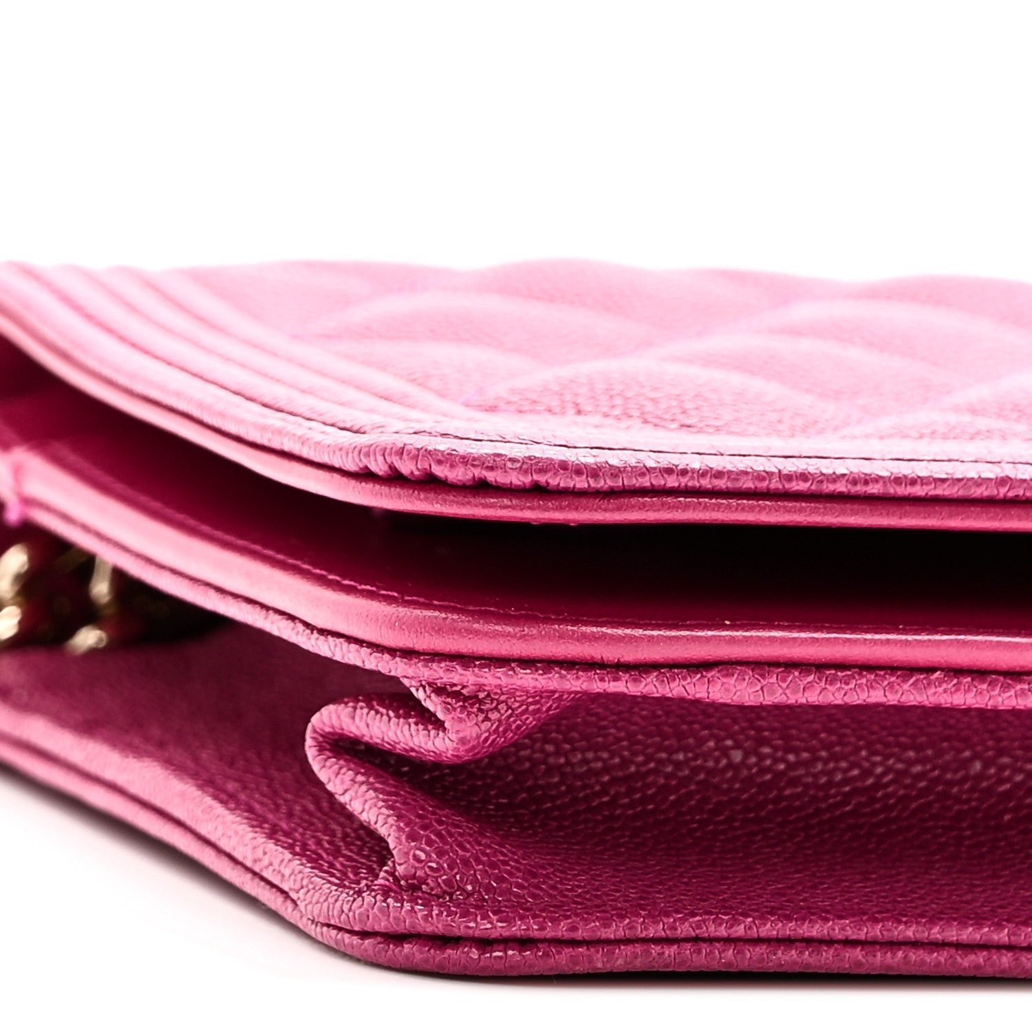 Caviar Quilted Boy Wallet On Chain WOC Fuchsia - Image 10