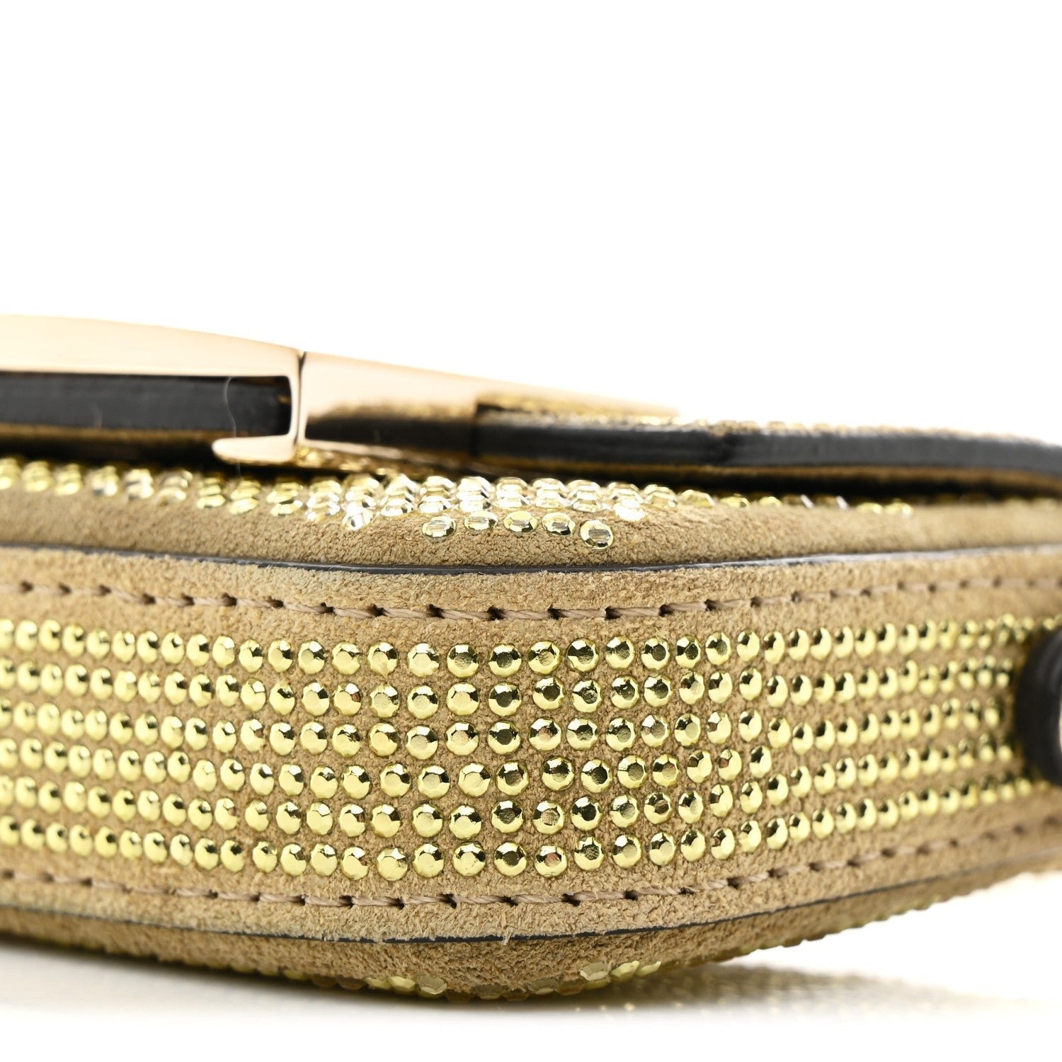 Fendi Crystal Vitello Laminato Nano Maxi Buckle Baguette Charm - Image 9