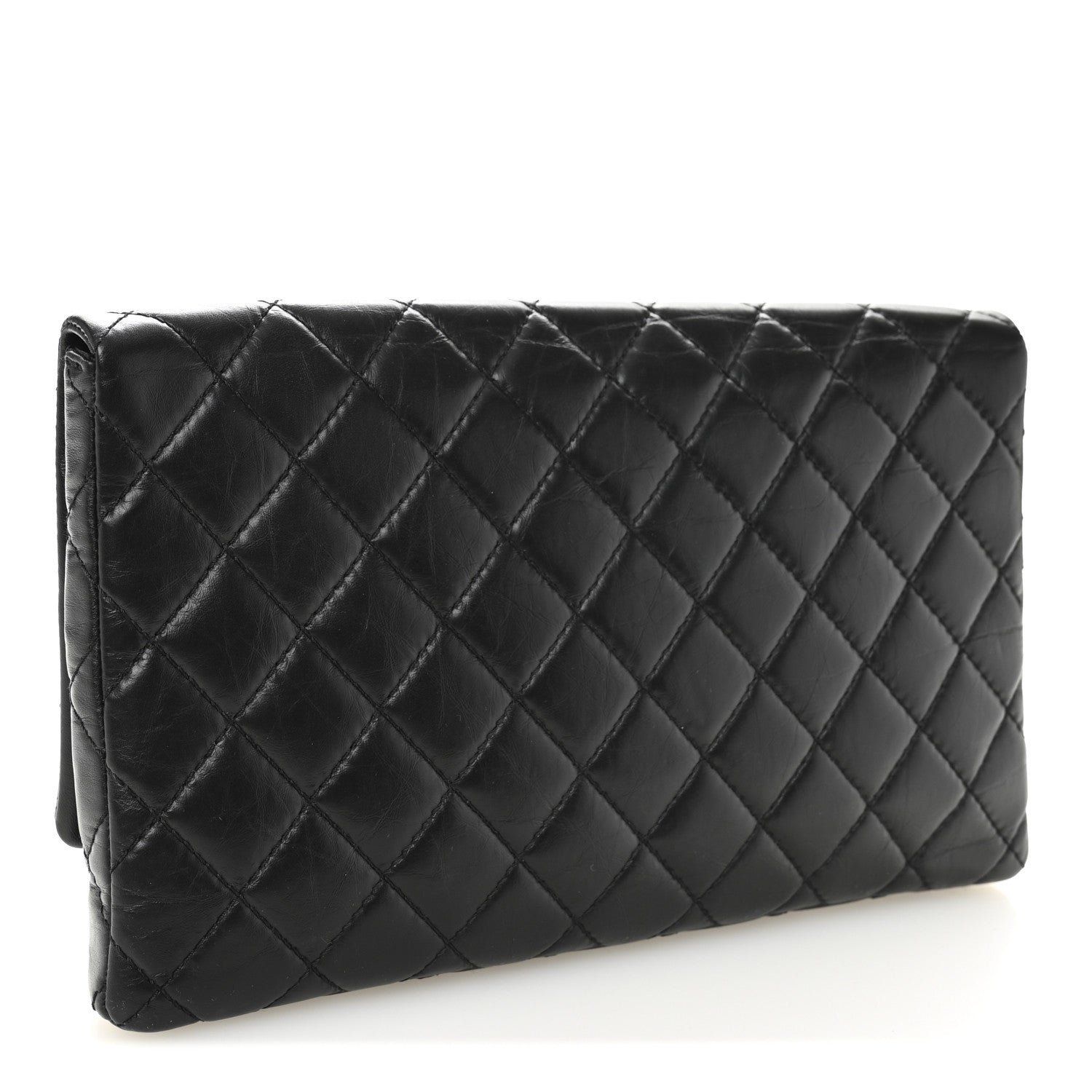 Aged Calfskin Quilted Reissue 2.55 Clutch Black - Image 3