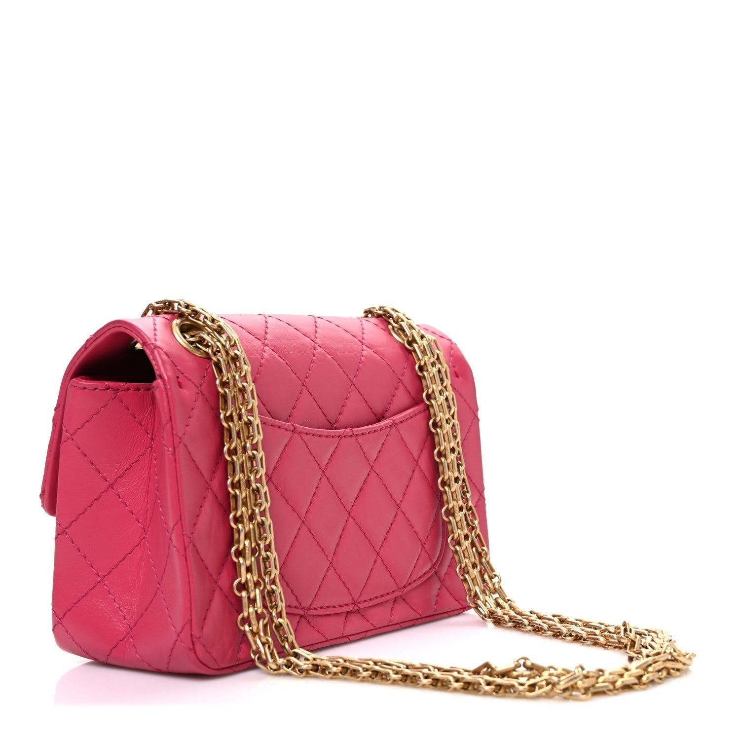 Aged Calfskin Quilted 2.55 Reissue Mini Flap Fuchsia - Image 3