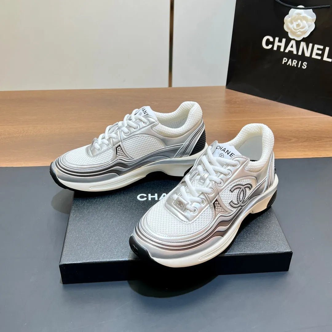 cc sneaker in white mesh fabric print logo 149838 - Image 4