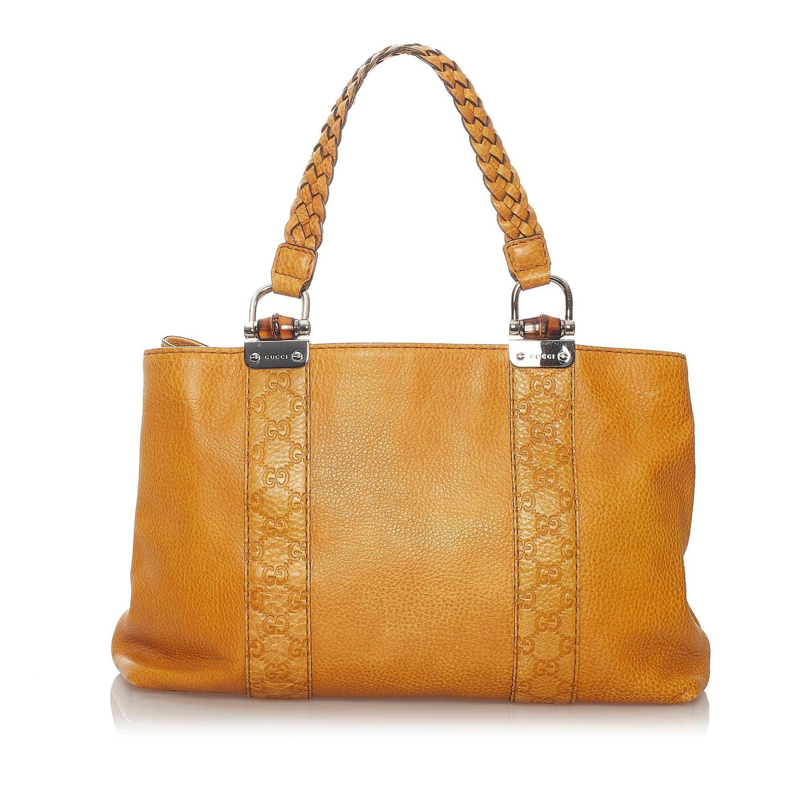 Gucci Bamboo Bar Leather Tote Bag - Image 3