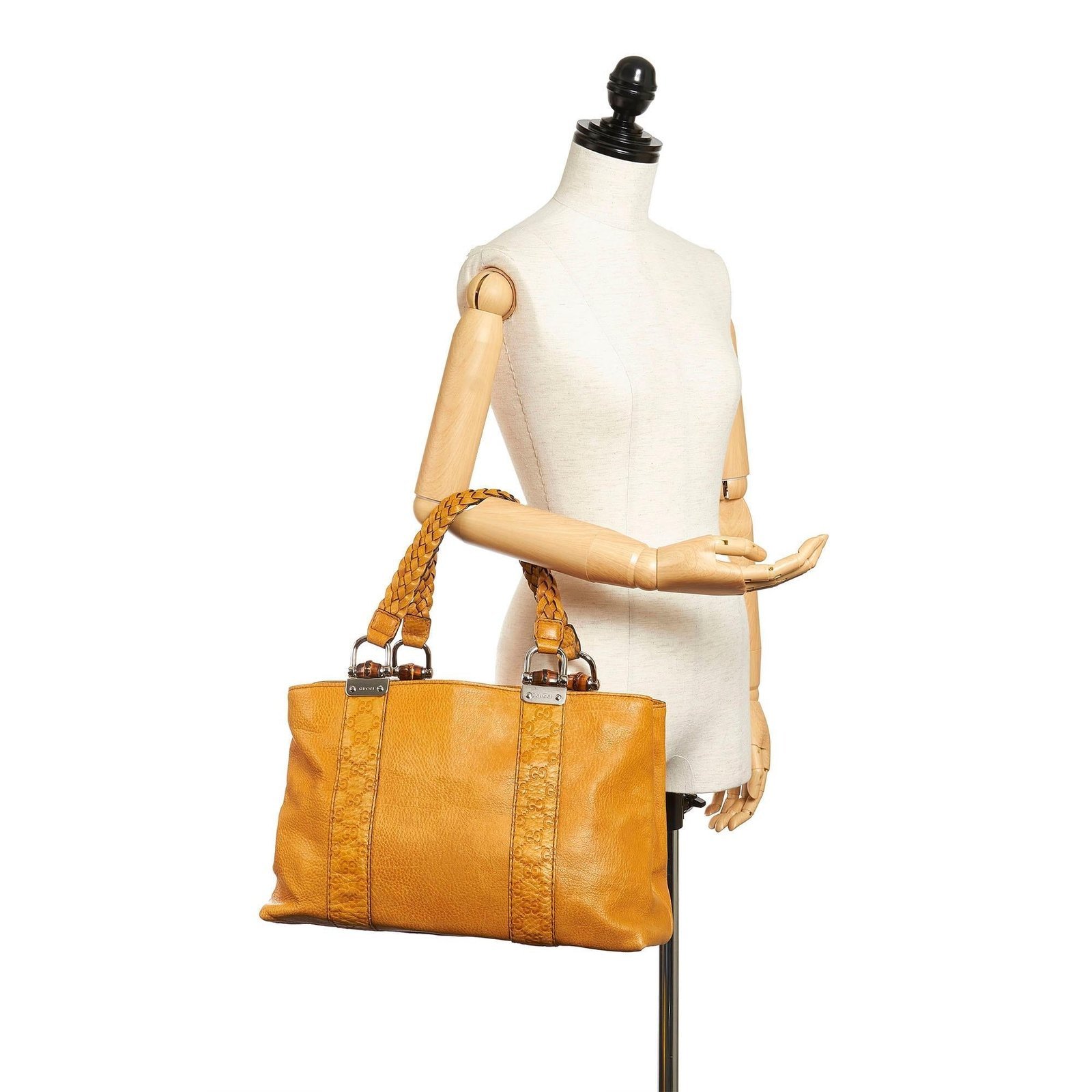 Gucci Bamboo Bar Leather Tote Bag - Image 5