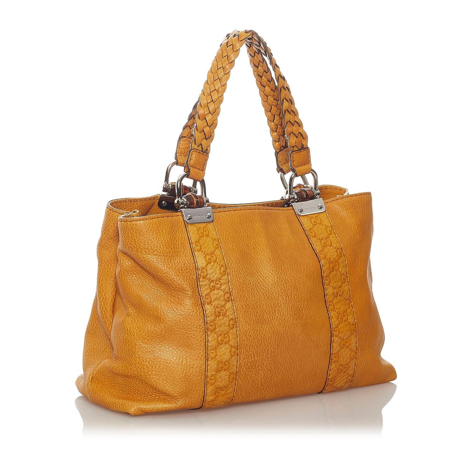 Gucci Bamboo Bar Leather Tote Bag - Image 2