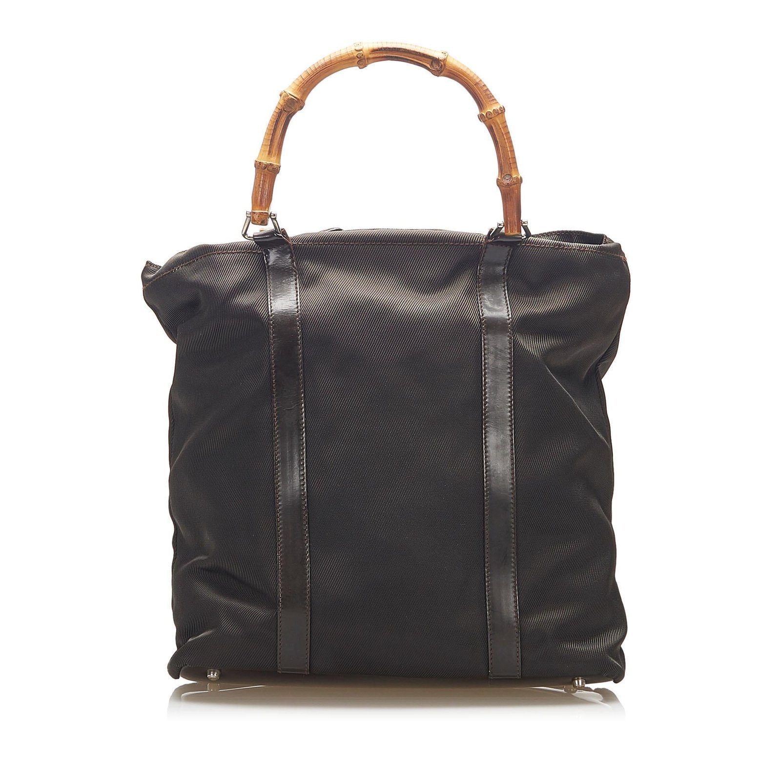 Gucci Bamboo Canvas Handbag - Image 3