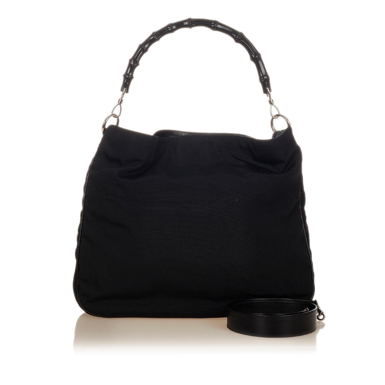 Gucci Bamboo Canvas Satchel - Image 5