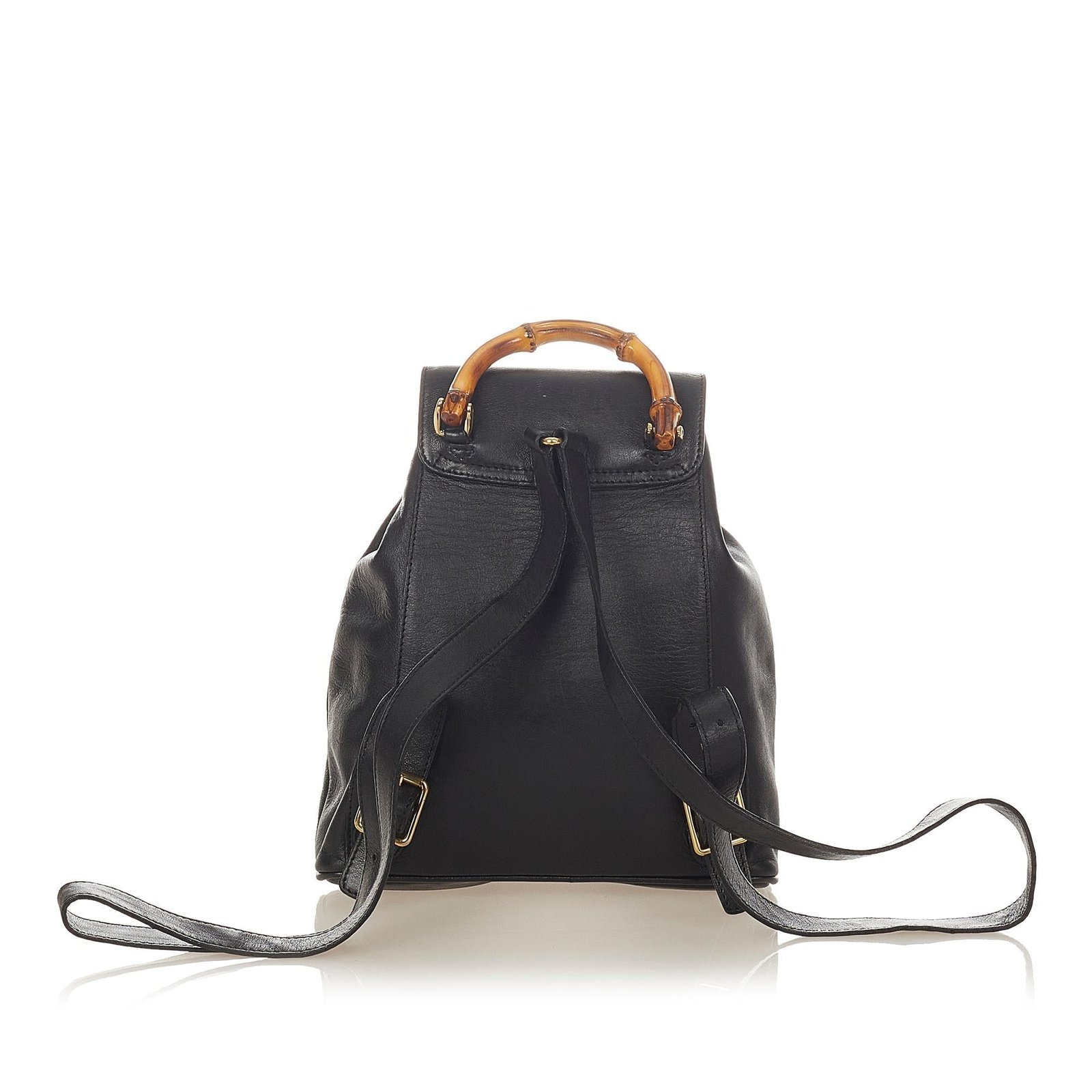 Gucci Bamboo Drawstring Leather Backpack - Image 3